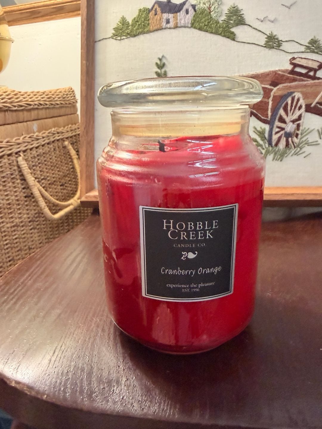 Hobble Creek Candle Co. Cranberry Orange Jar Glass Holiday Christmas Candle 1