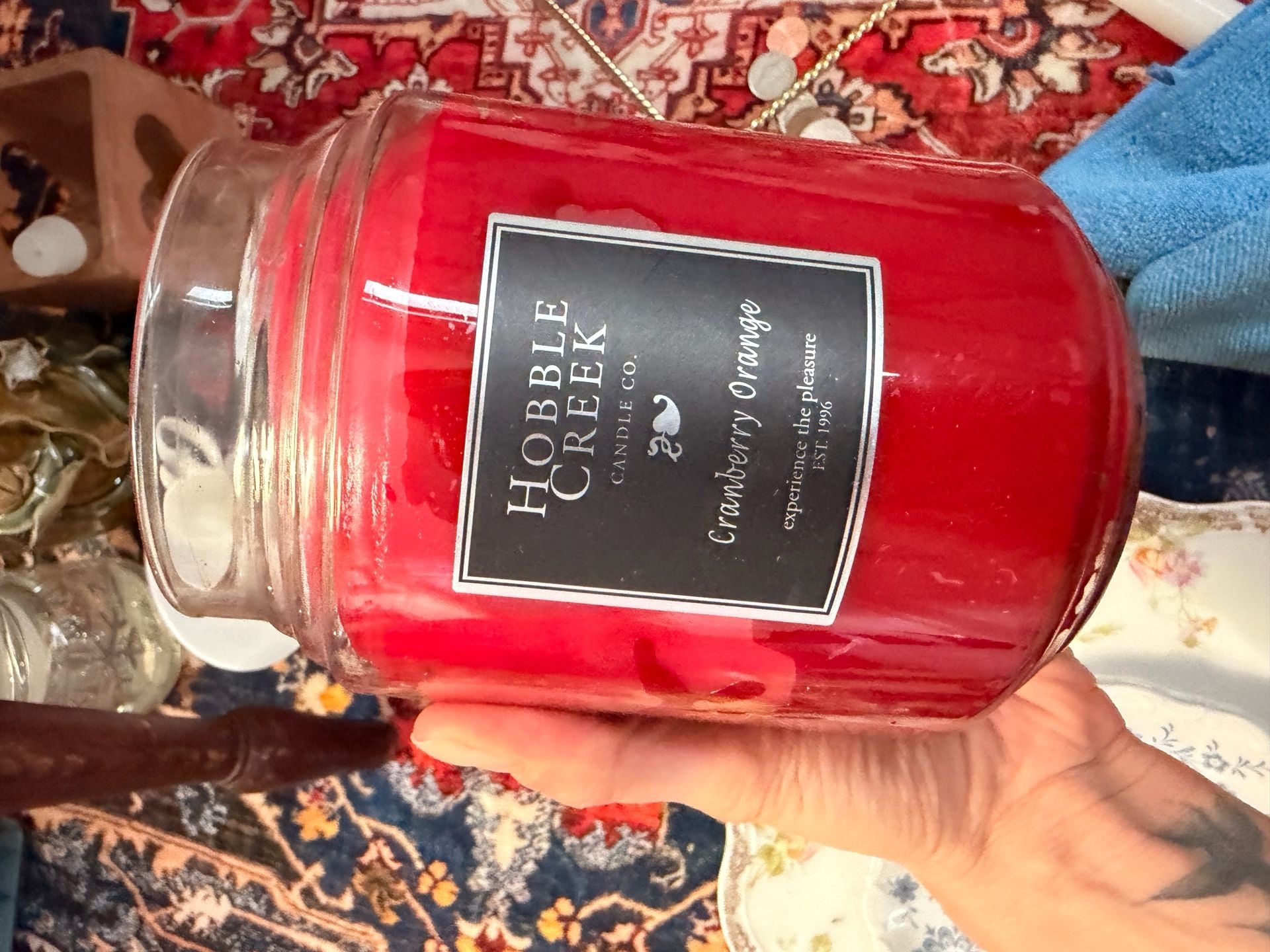 Hobble Creek Candle Co. Cranberry Orange Jar Glass Holiday Christmas Candle 5