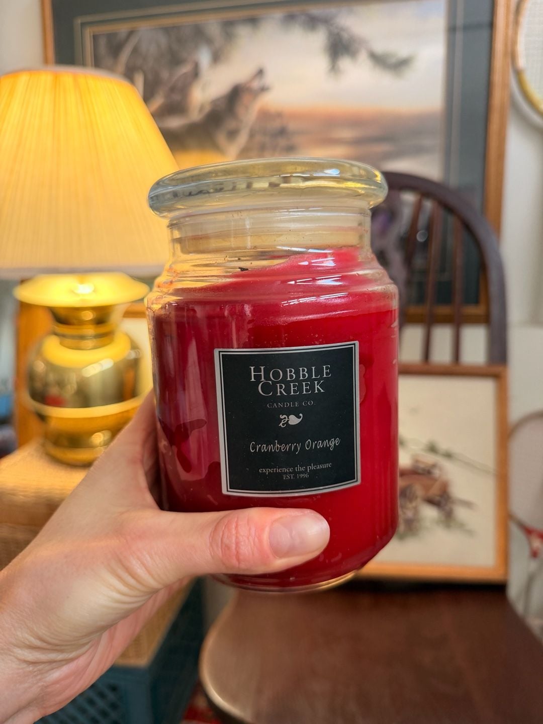 Hobble Creek Candle Co. Cranberry Orange Jar Glass Holiday Christmas Candle 8