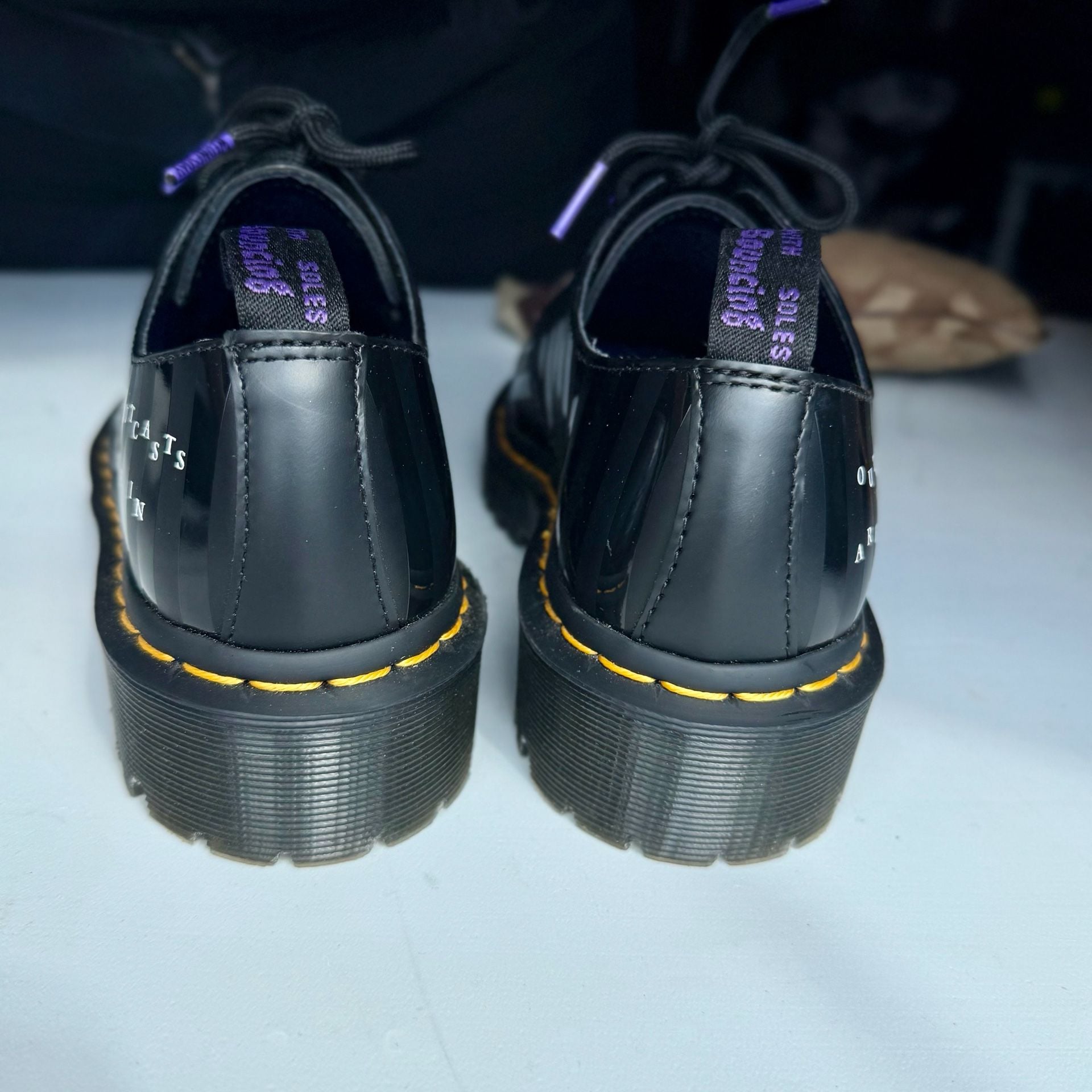 Dr. Martens Wednesday Addams Bex Oxford Shoes Black Purple Leather women 6 , men 5 limited edition 3
