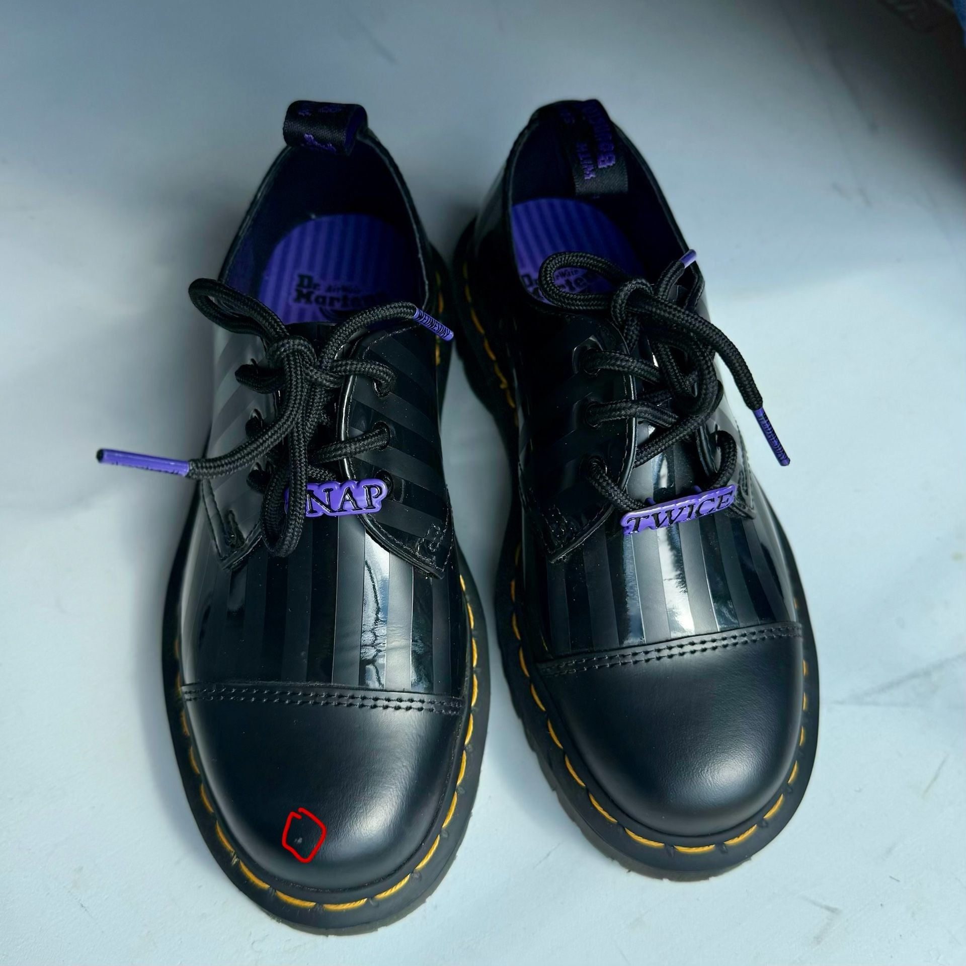 Dr. Martens Wednesday Addams Bex Oxford Shoes Black Purple Leather women 6 , men 5 limited edition 4