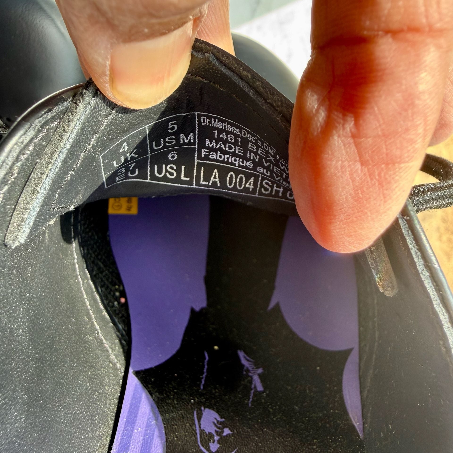 Dr. Martens Wednesday Addams Bex Oxford Shoes Black Purple Leather women 6 , men 5 limited edition 8