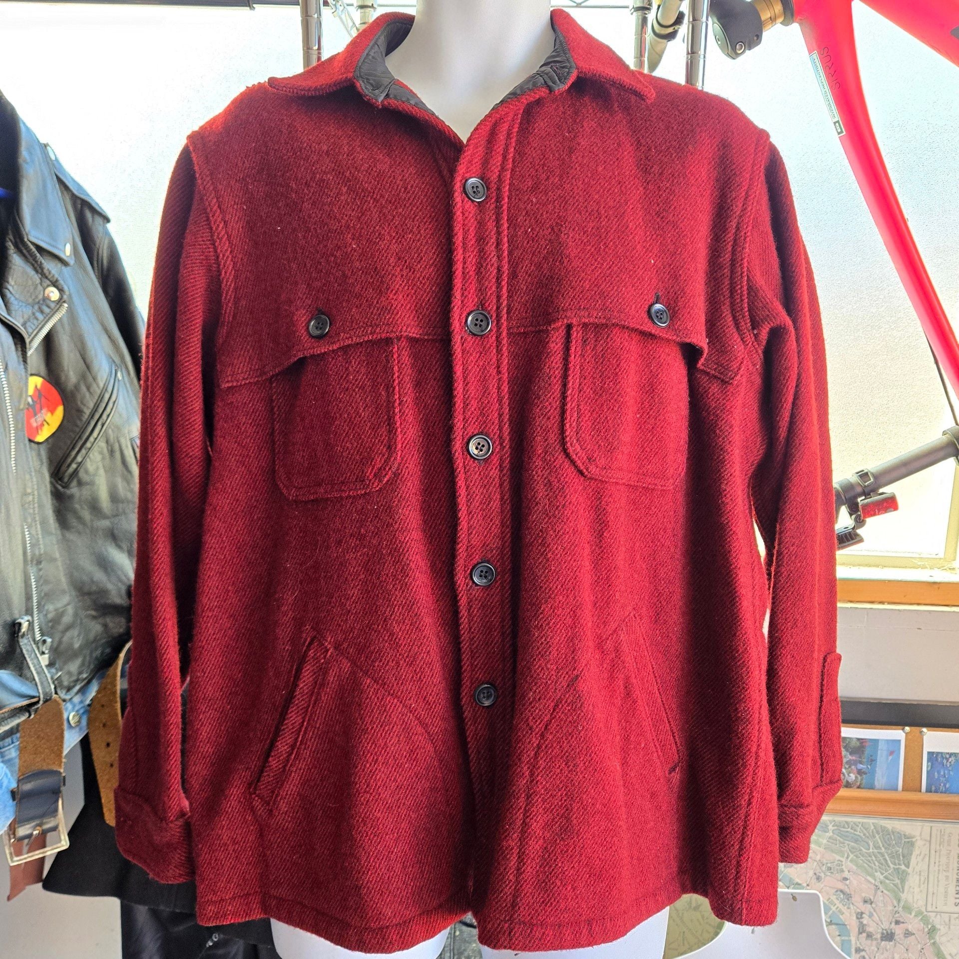 Woolrich Wool Shirt Jacket Red 2