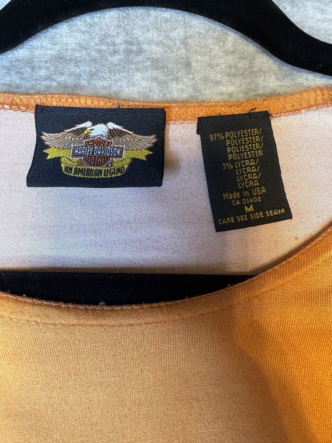Y2K Harley Davidson Long Sleeve Ombre Shirt Size M Orange Gradient 4