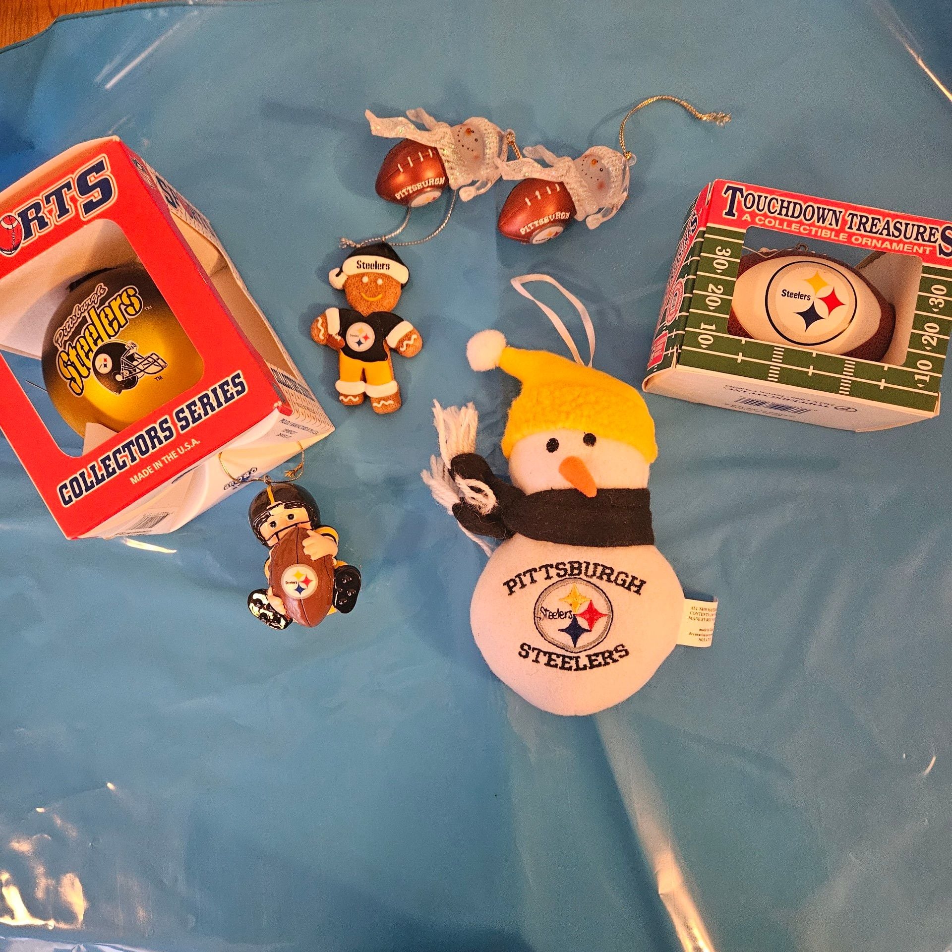 Pittsburgh Steelers NFL Christmas Ornaments Lot of 7 Collector Series 1