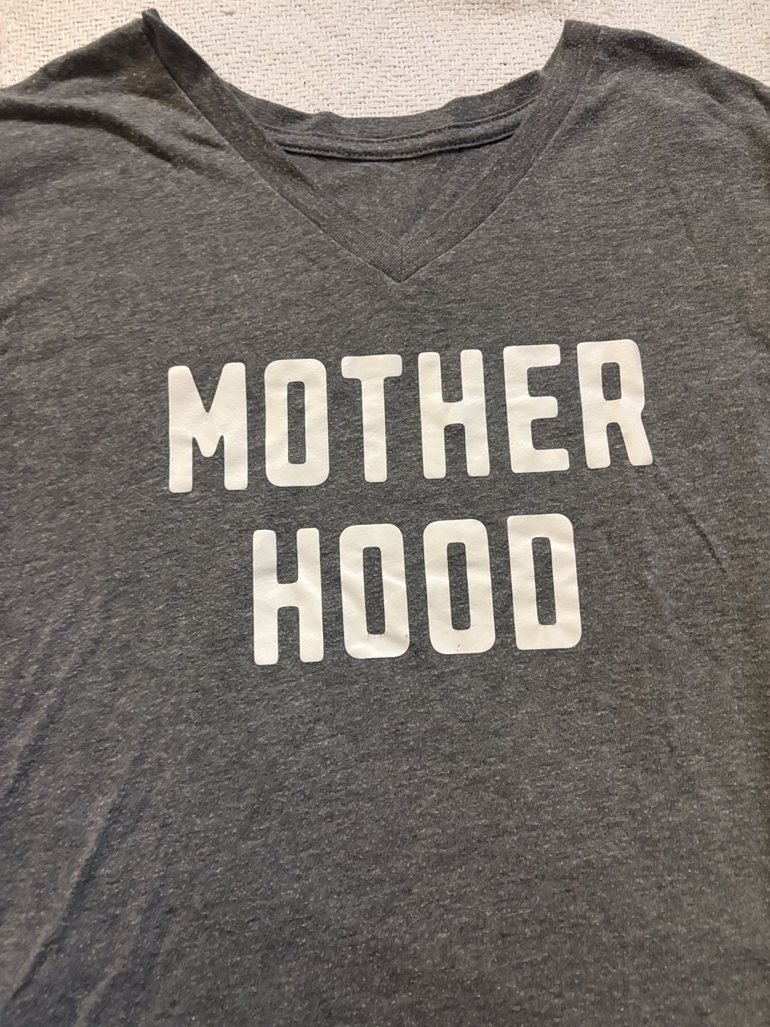 Motherhood V-Neck Graphic T-Shirt Gray 3