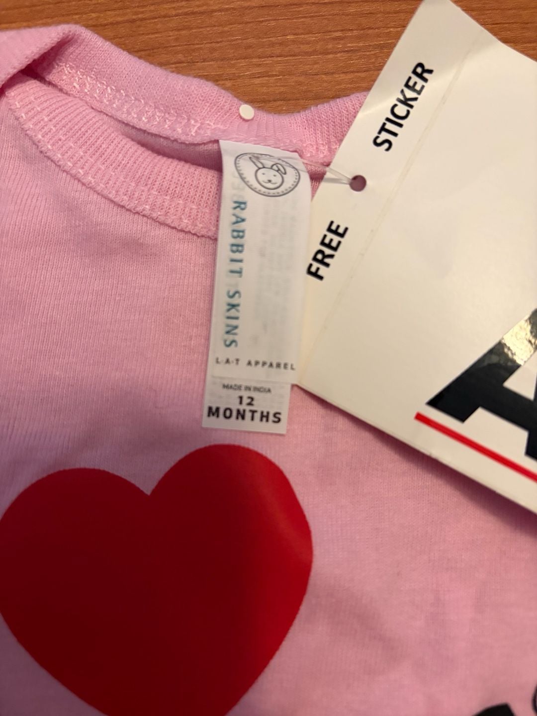 Rabbit Skins I Love Aruba Baby Bodysuit 12 Months Pink 3