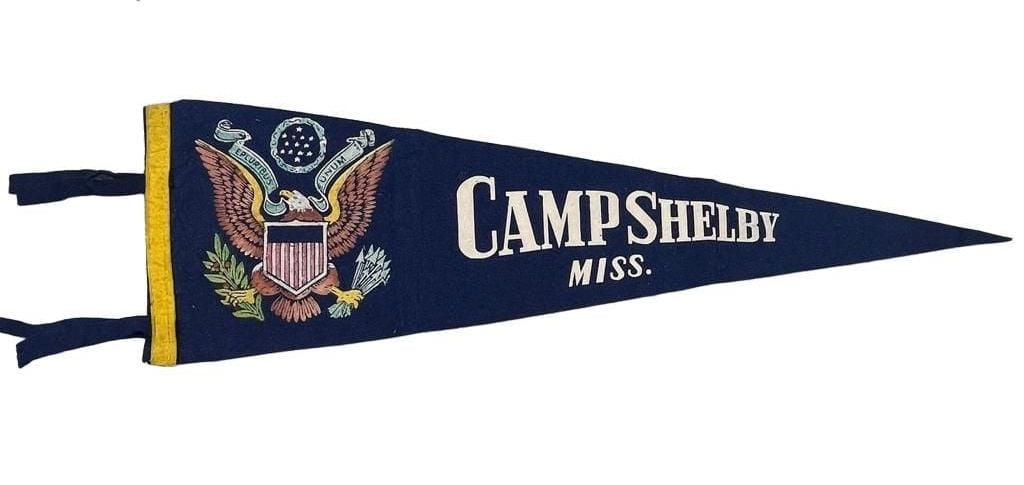 VTG WW2 Camp Shelby Mississippi Army Felt Pennant 1