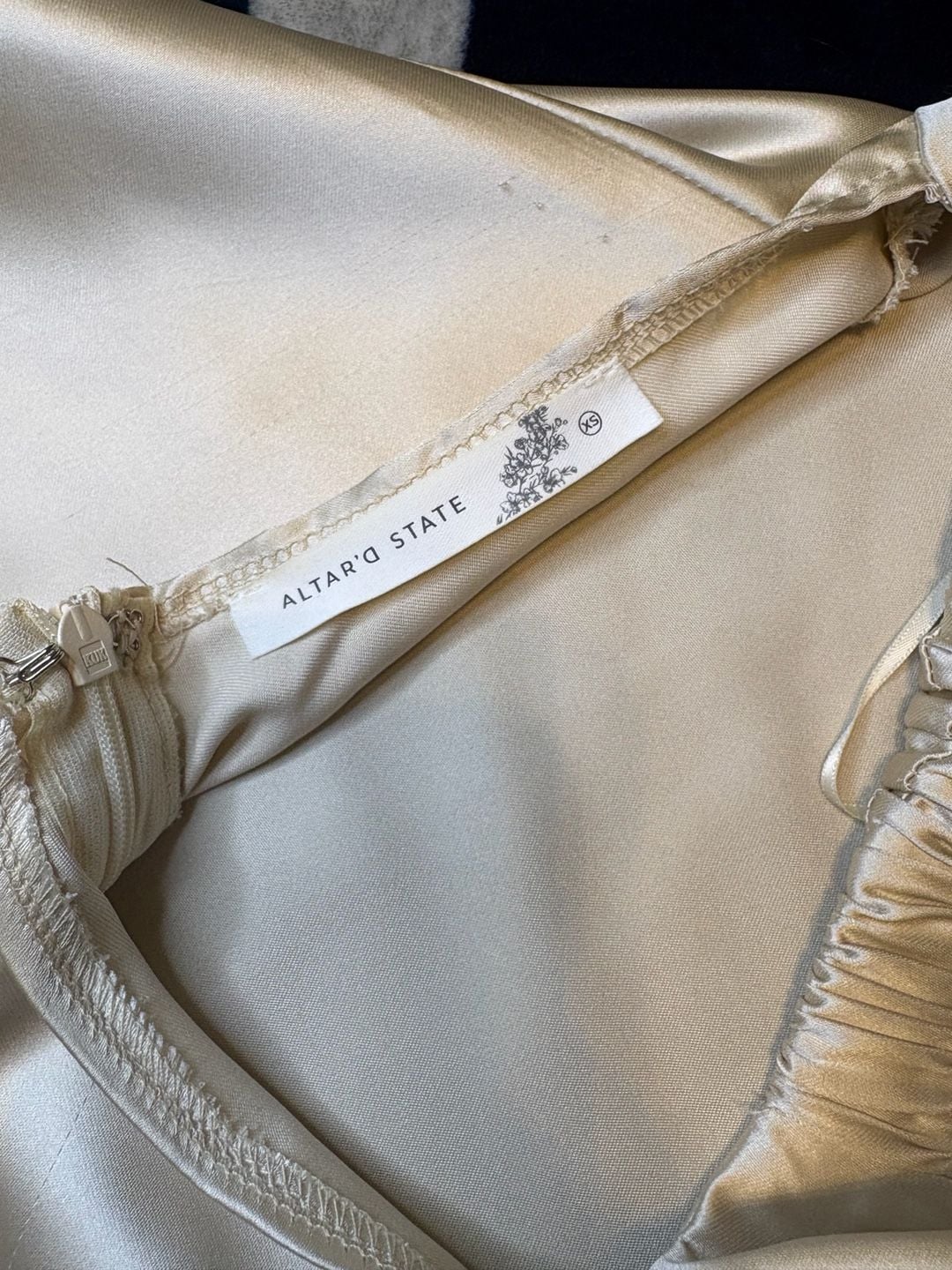 Altar'd State Satin Mini Dress Size XS Champagne 3