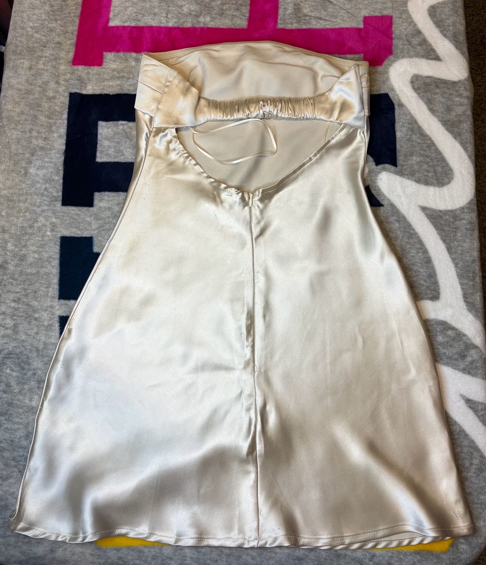 Altar'd State Satin Mini Dress Size XS Champagne 4