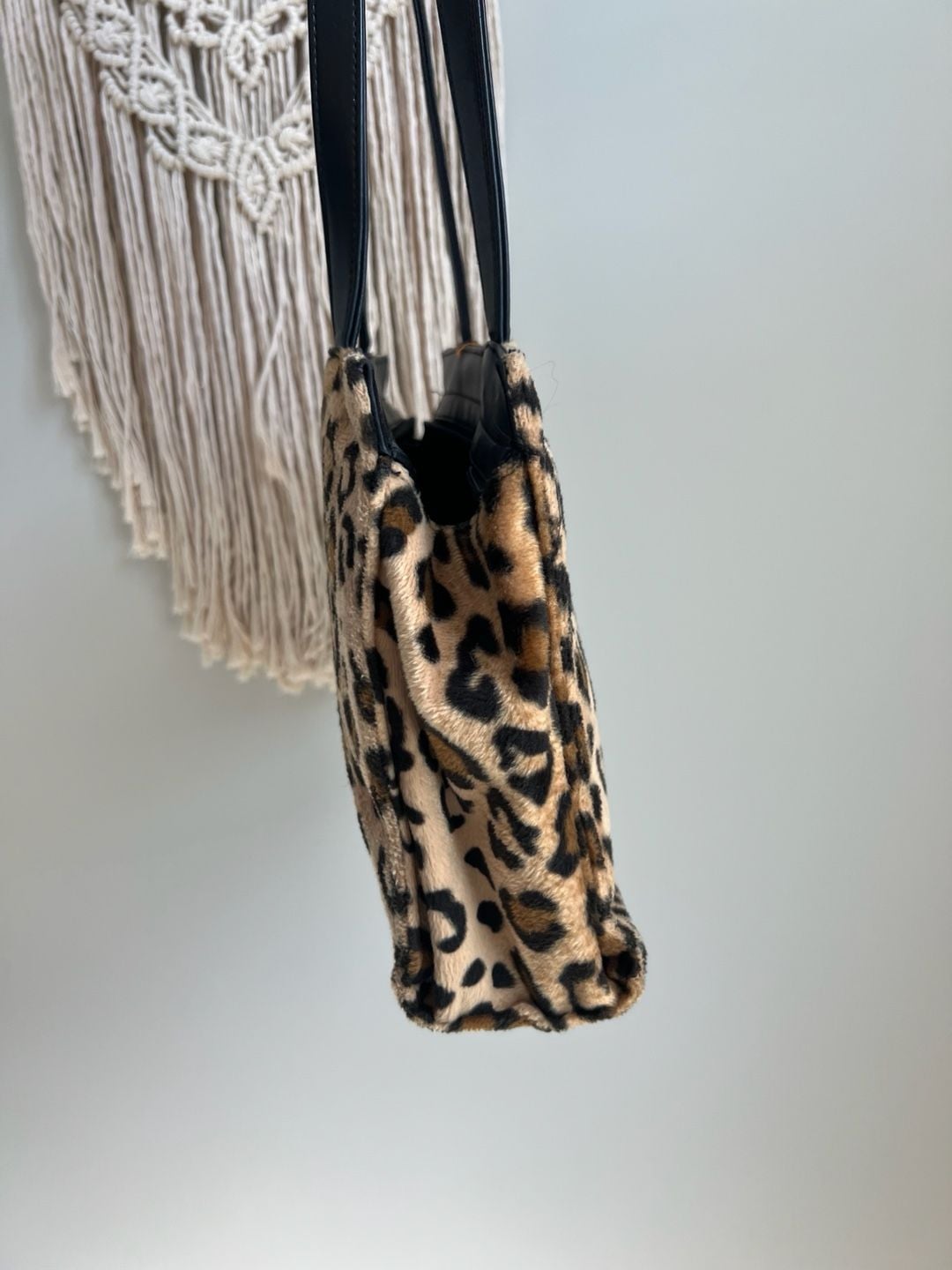 Leopard Print Faux Fur Shoulder Bag Tote 6