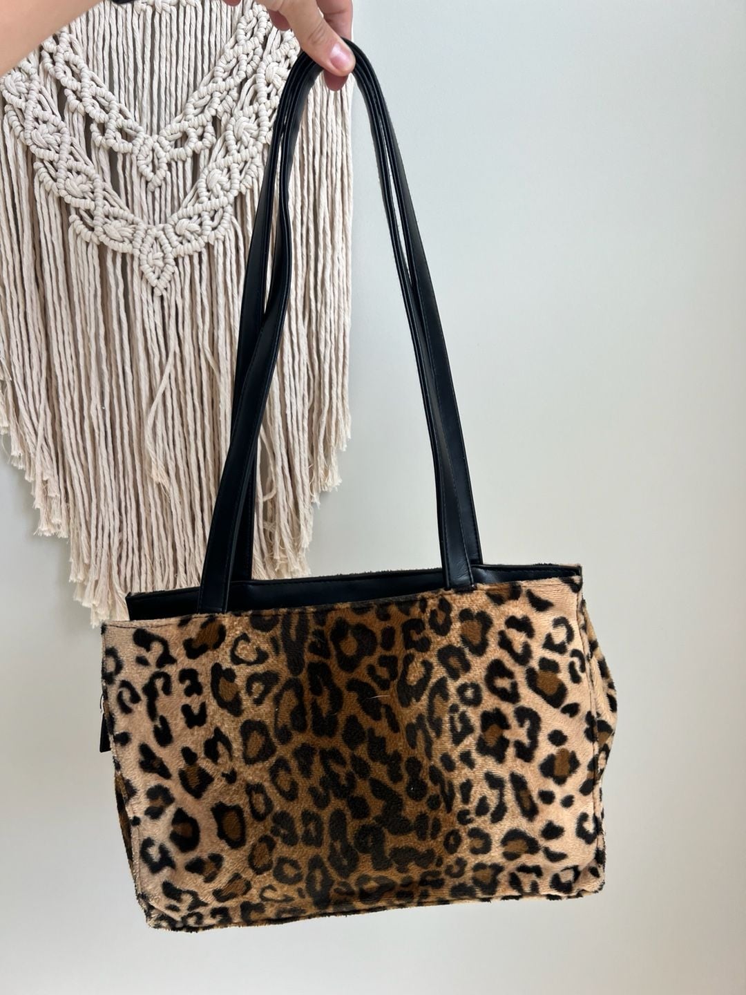Leopard Print Faux Fur Shoulder Bag Tote 7