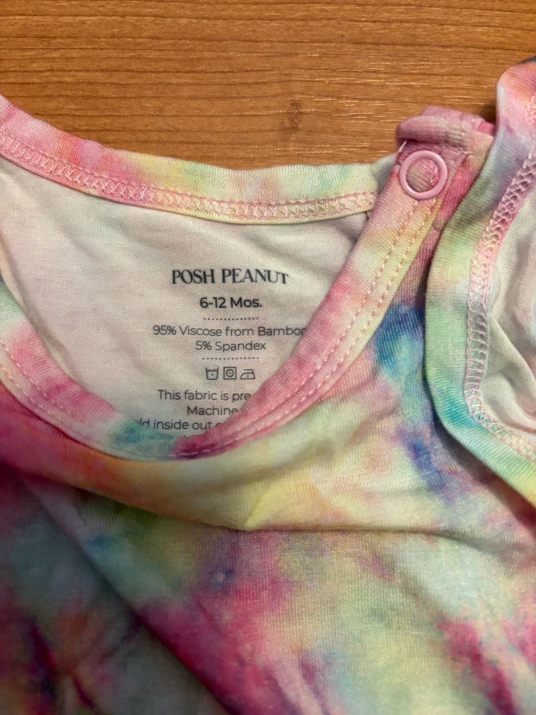 Posh Peanut Dress Body Suit 6-12 Mos Open Pink Tie Dye Bamboo 6
