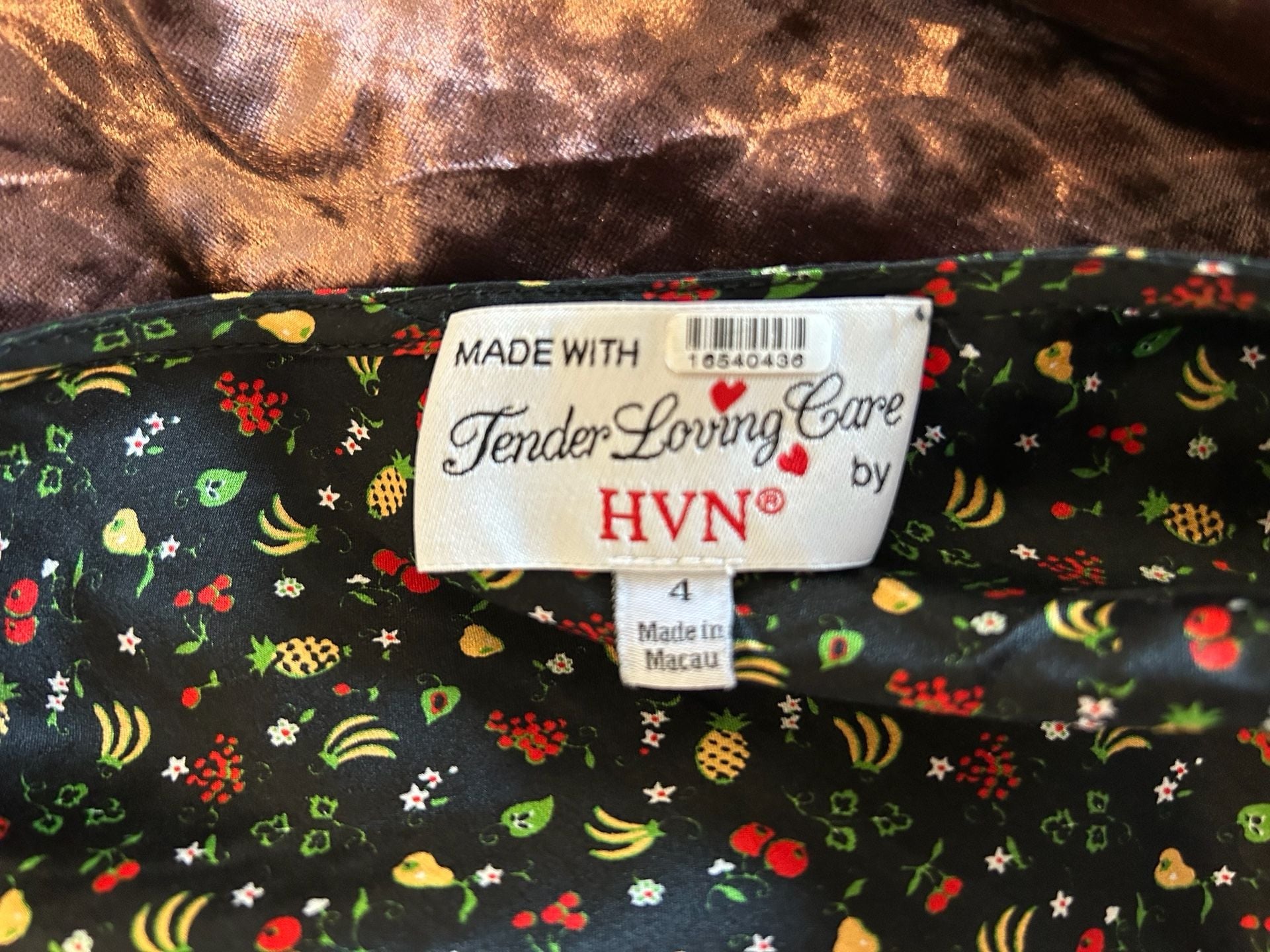 HVN 100% Silk Dawn Dress - Black Fruit Salad Print 9