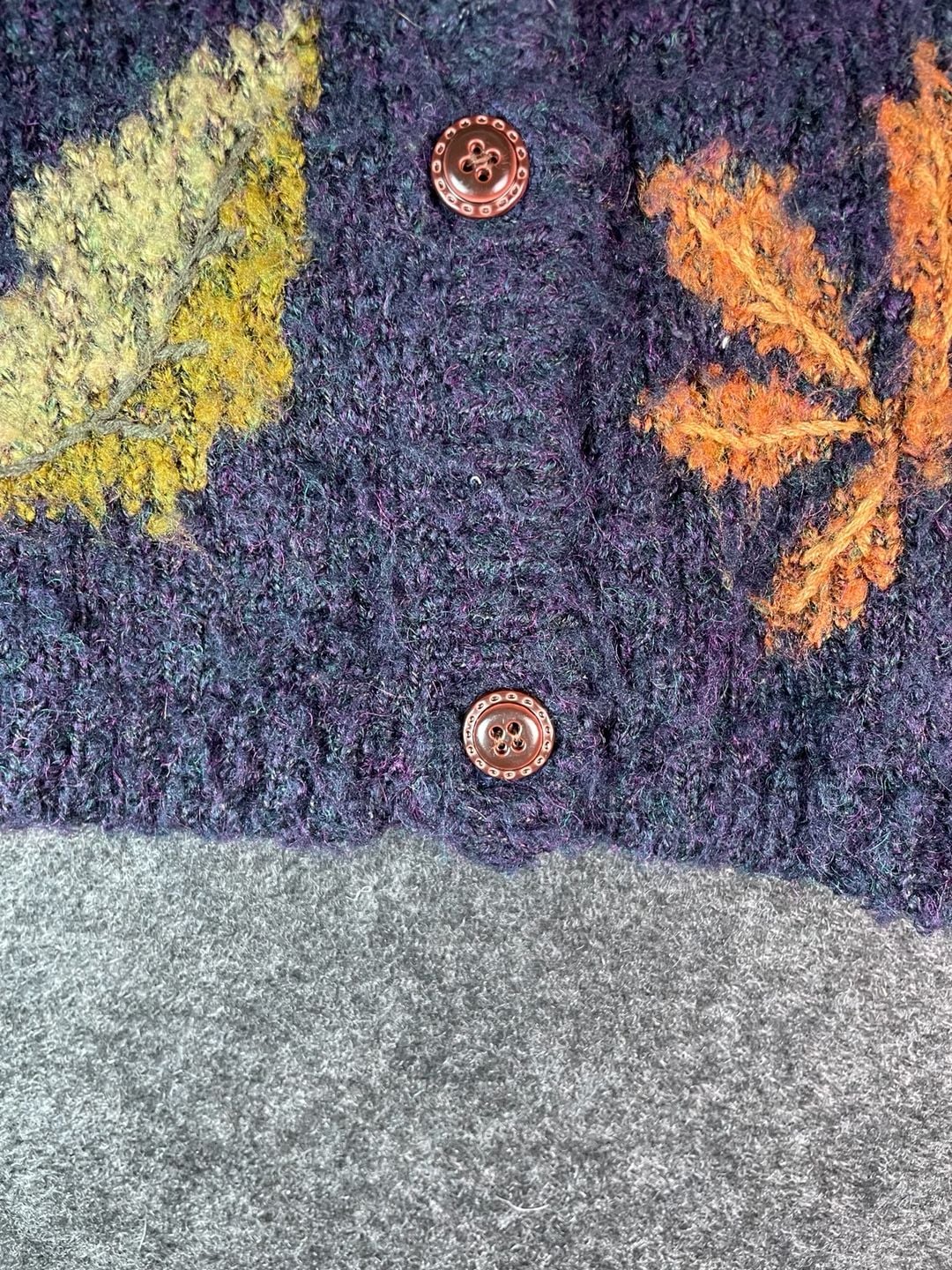 Mandal Bay Fall Leaf Cardigan Sweater Size XXL Purple 7