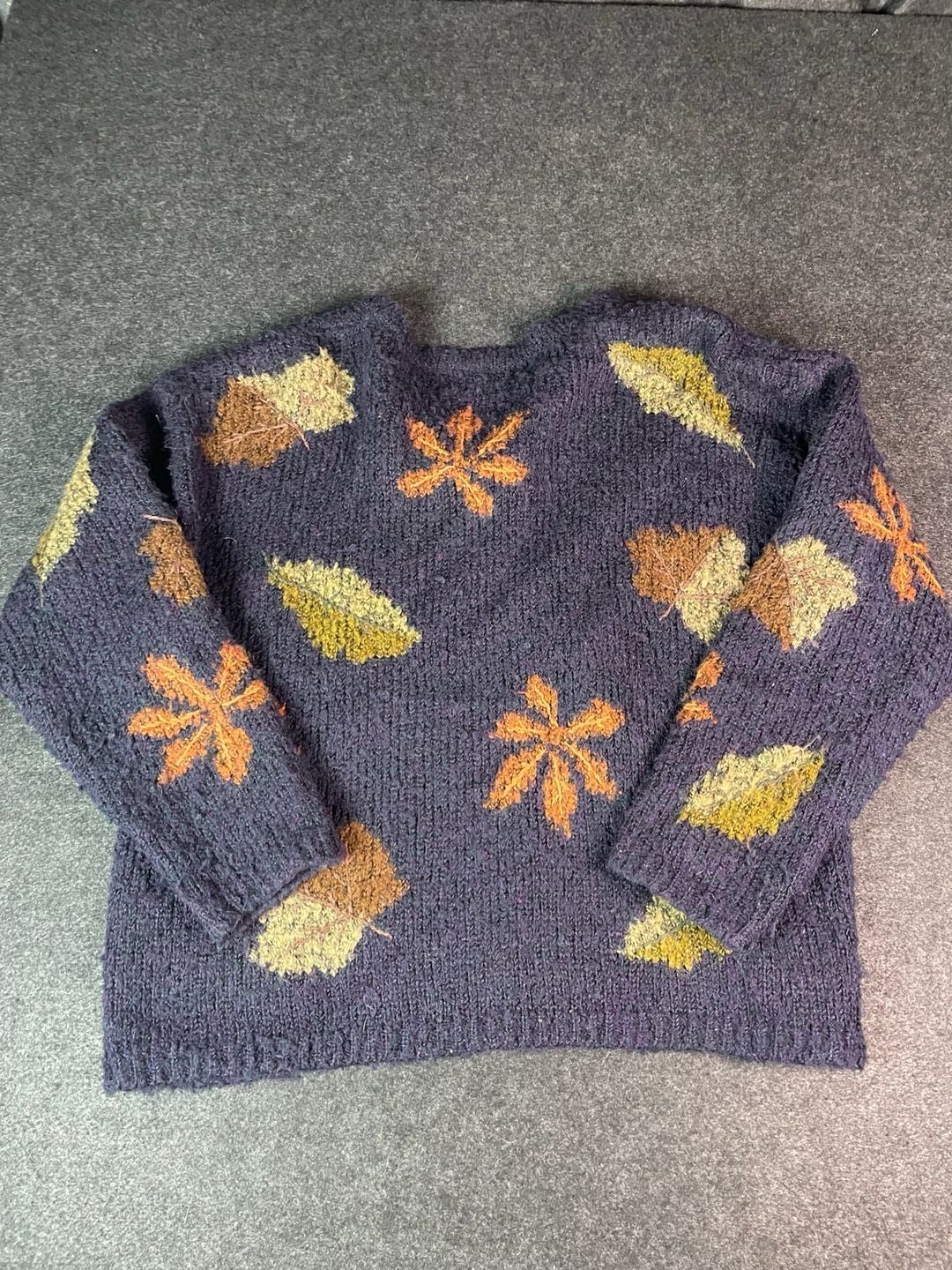 Mandal Bay Fall Leaf Cardigan Sweater Size XXL Purple 8
