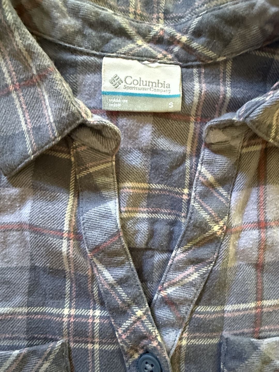Columbia Sportswear Company Plaid Flannel Shirt Size S Purple Cotton 3