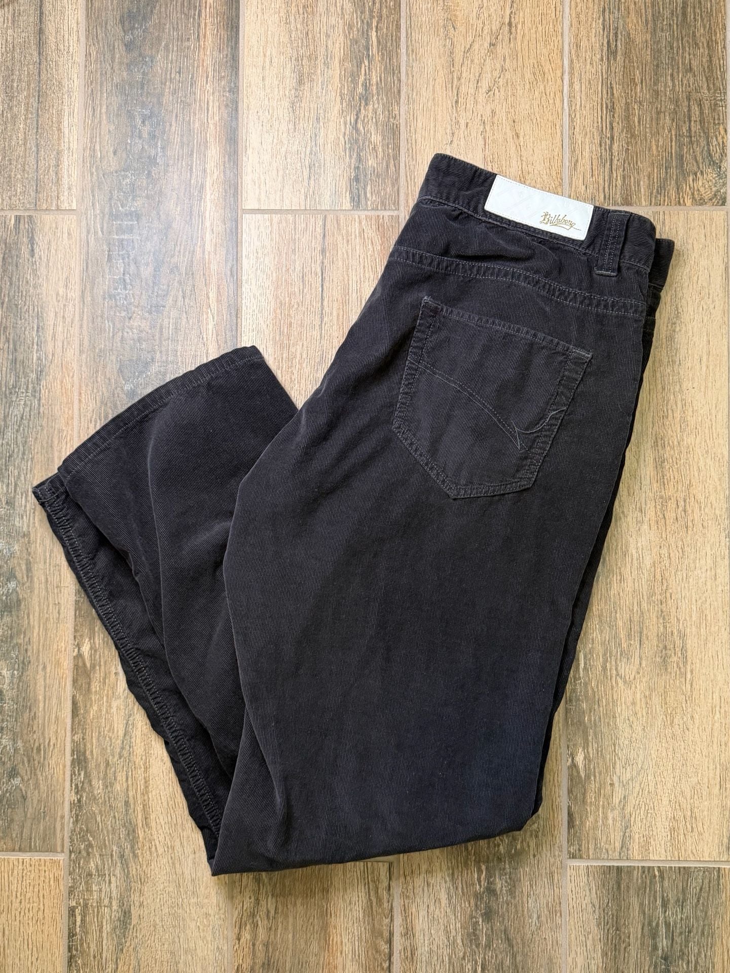 Y2K Billabong McFeely Corduroy Pants 38 Black Regular Fit Low Rise 2
