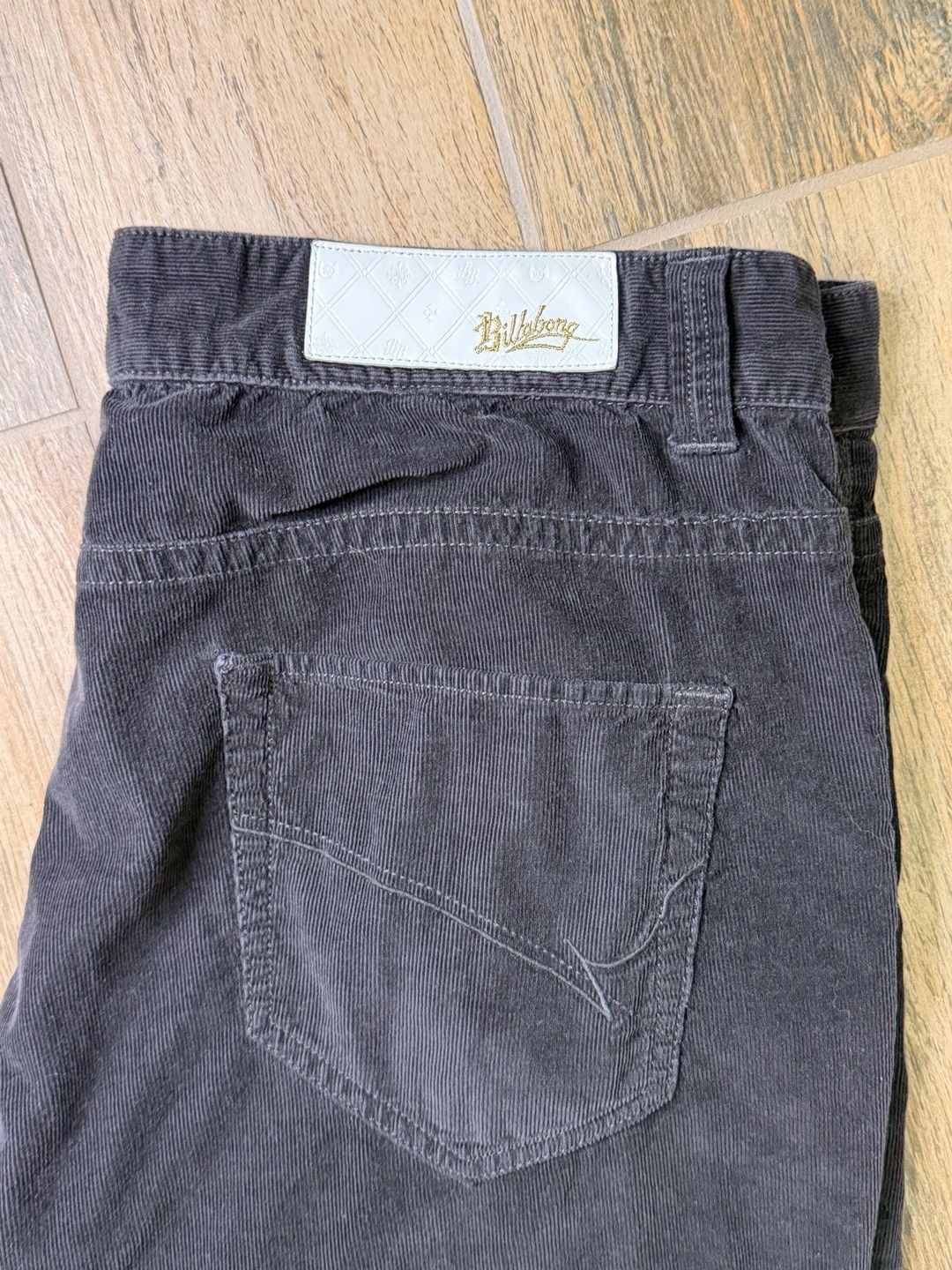 Y2K Billabong McFeely Corduroy Pants 38 Black Regular Fit Low Rise 4