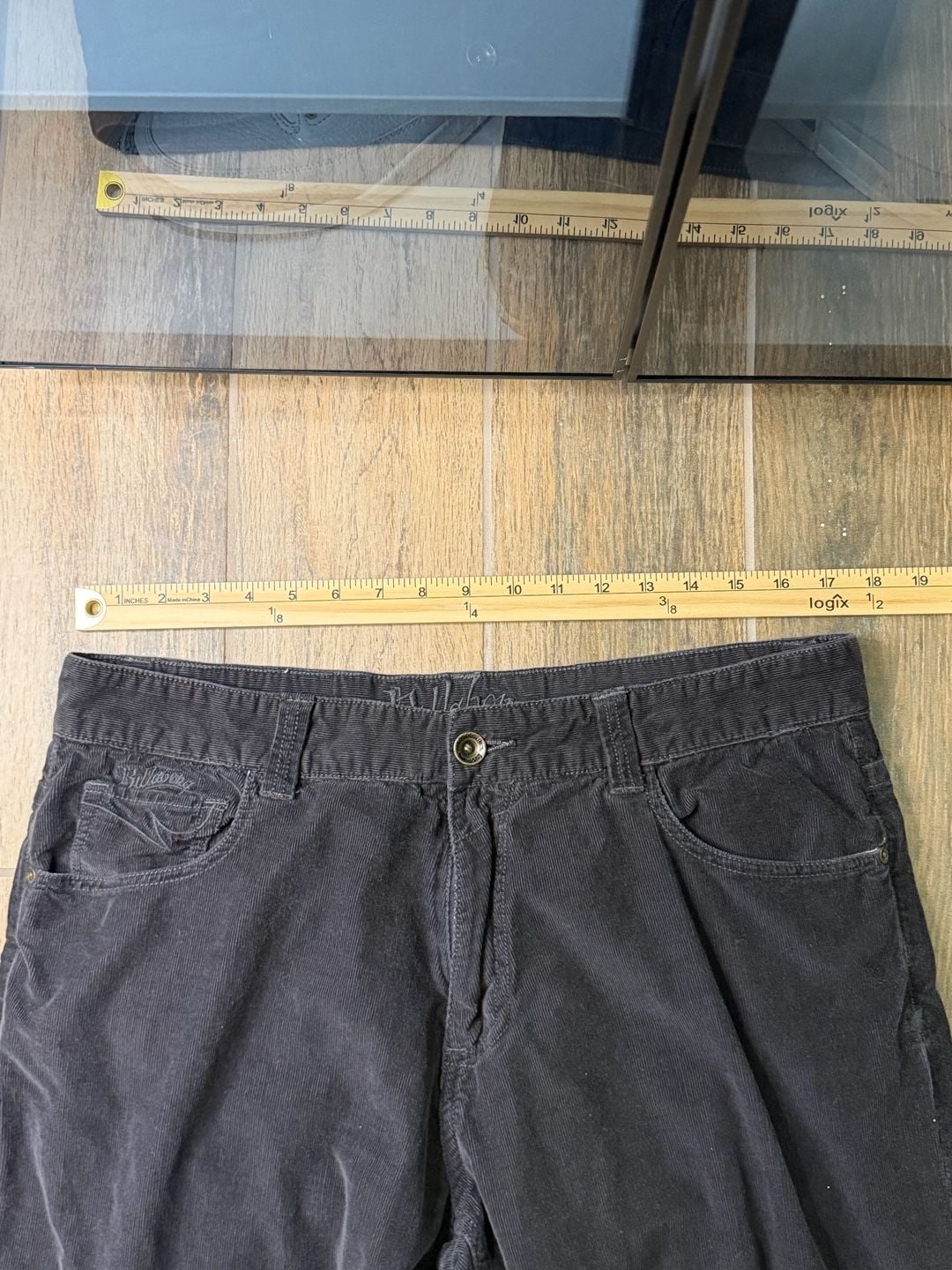 Y2K Billabong McFeely Corduroy Pants 38 Black Regular Fit Low Rise 6