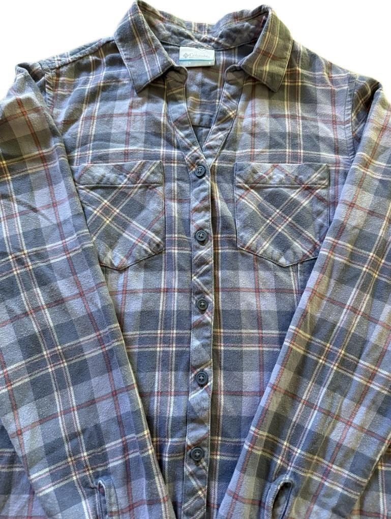 Columbia Sportswear Company Plaid Flannel Shirt Size S Purple Cotton 4