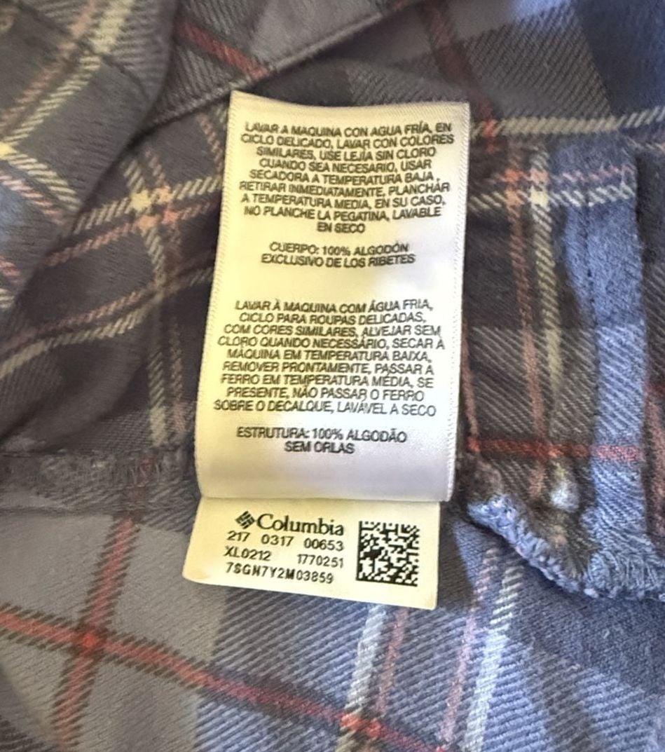 Columbia Sportswear Company Plaid Flannel Shirt Size S Purple Cotton 7