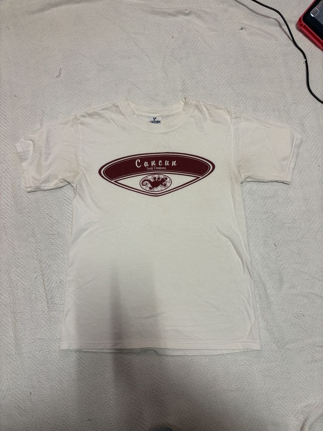 Yazbek Cancun Surf Company T-Shirt Size S White Graphic Tee 2