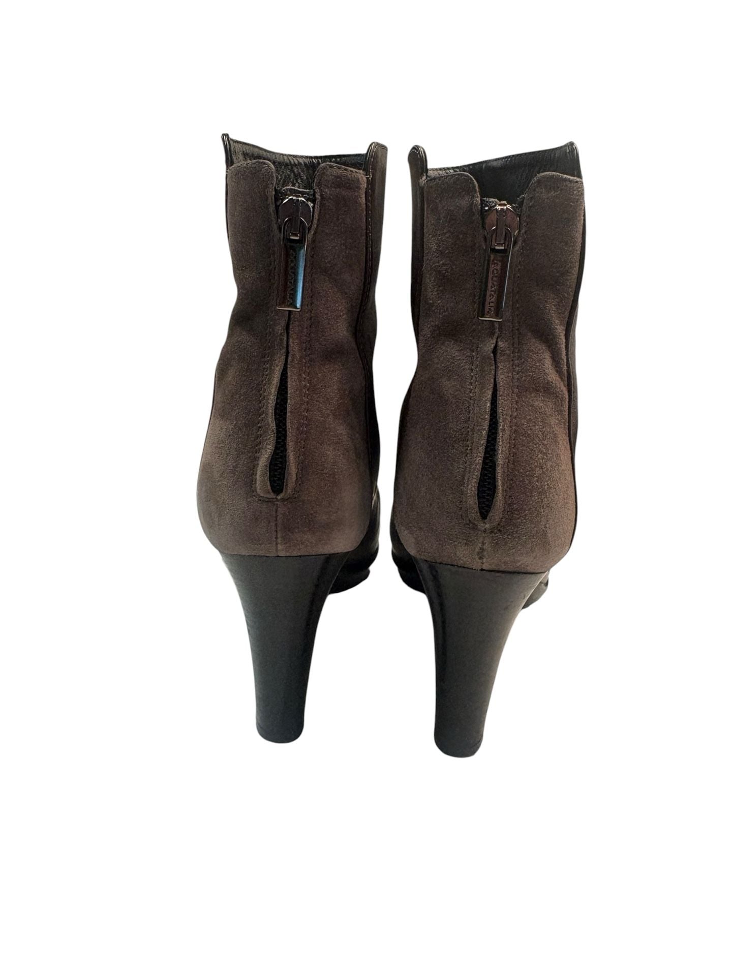 Aquatalia Leather Heeled Boots Brown Size 8 5