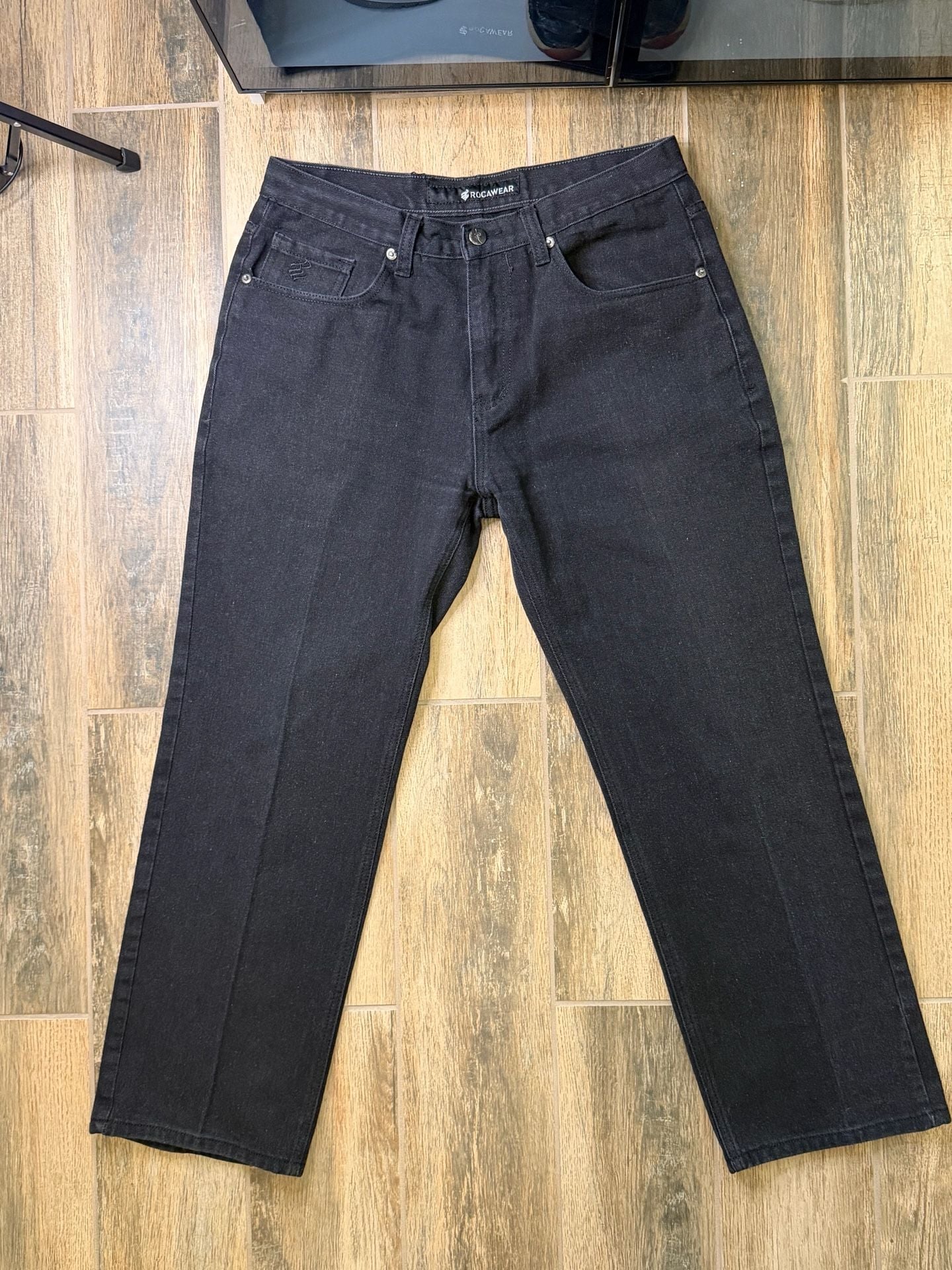Rocawear Black Denim Jeans 34x30 Straight Leg Flap Pocket 3