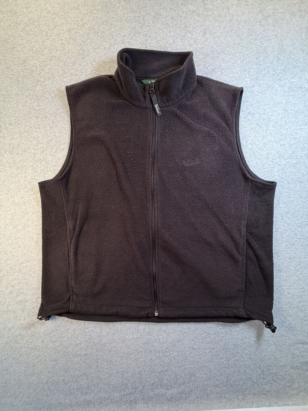 Woolrich Fleece Vest Size XL Black Full Zip Mock Neck Outerwear 2