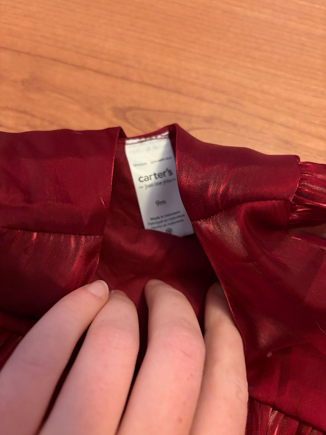 Carter's Just One You Dress Size 9M Red Metallic Holiday 4