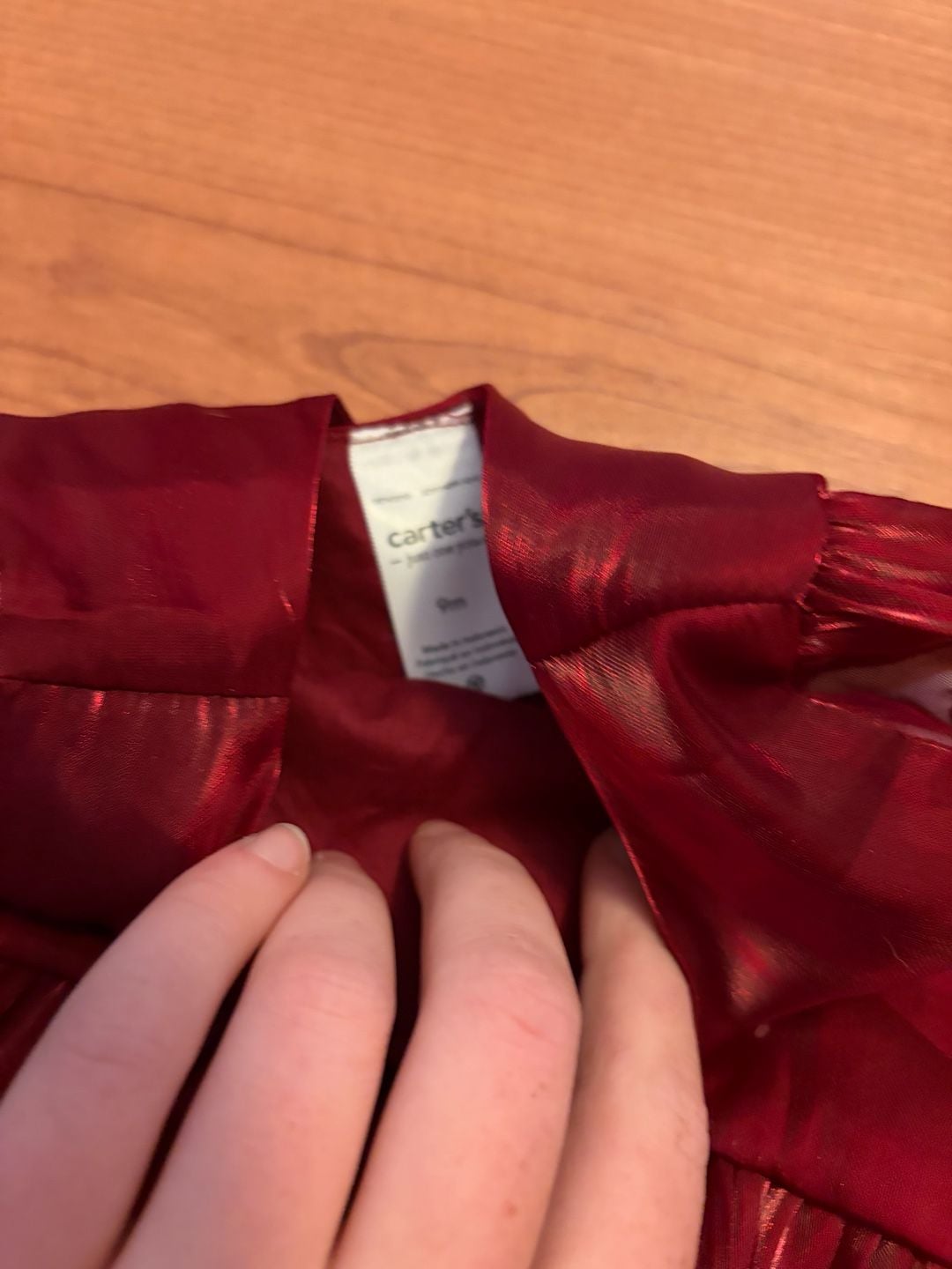 Carter's Just One You Dress Size 9M Red Metallic Holiday 5