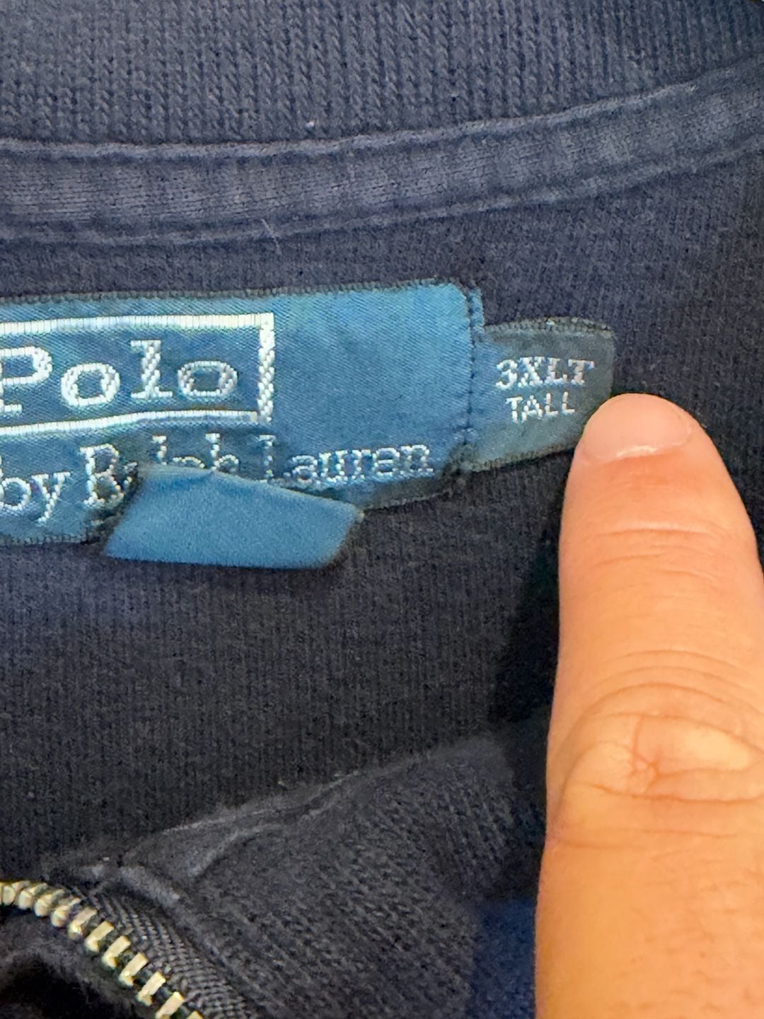 Polo By Ralph Lauren 1/4 Zip Pullover Sweater 3XLT Navy Blue Cotton 4
