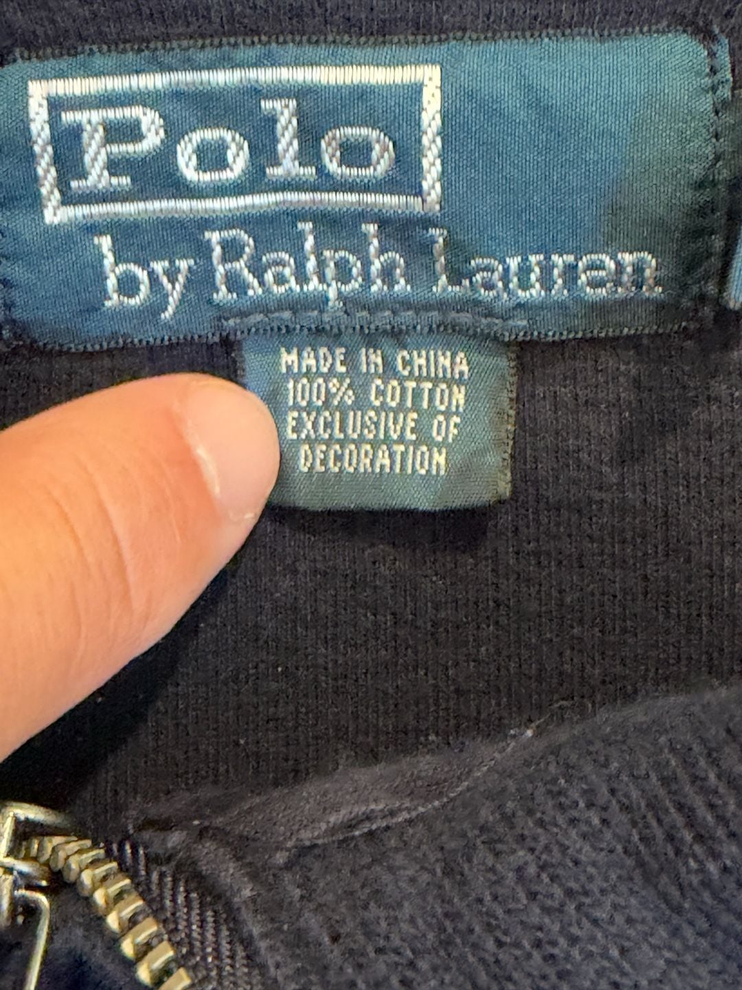 Polo By Ralph Lauren 1/4 Zip Pullover Sweater 3XLT Navy Blue Cotton 5