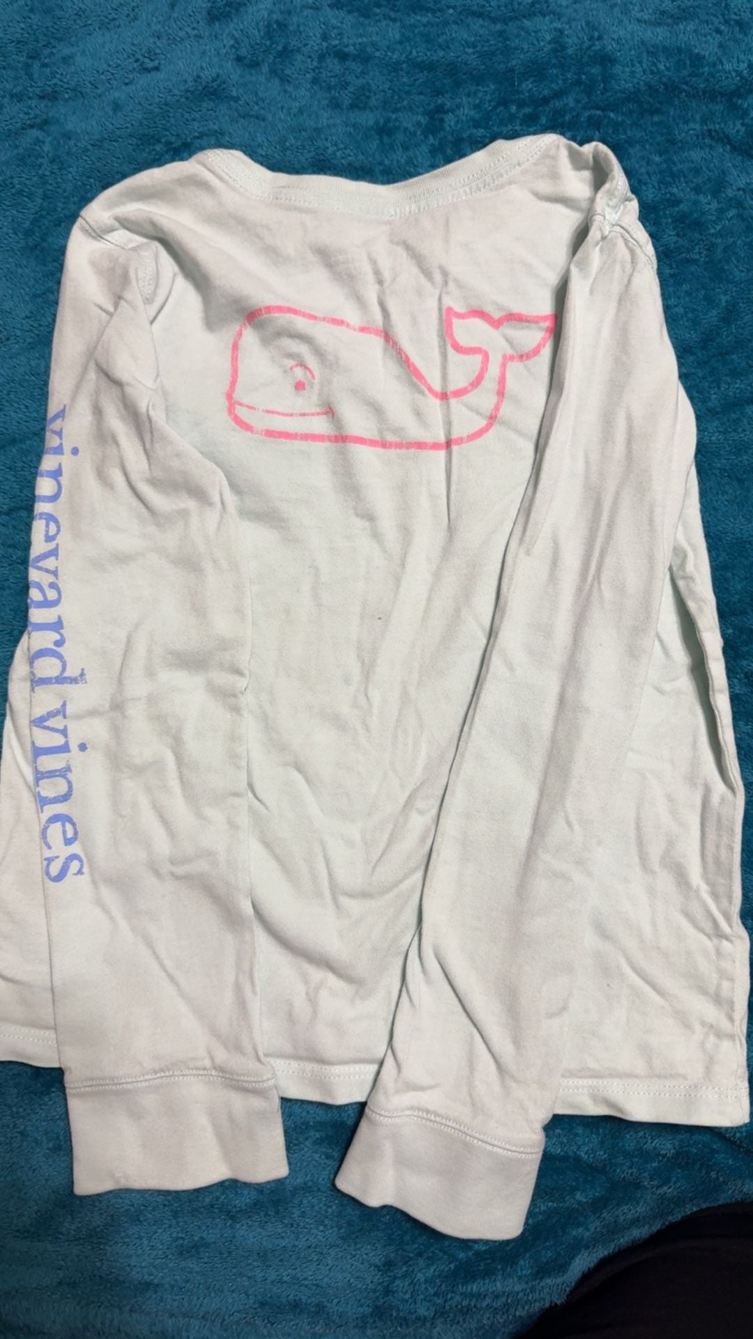 Vineyard Vines Long Sleeve Pocket Tee Size Y XS Light Blue 3