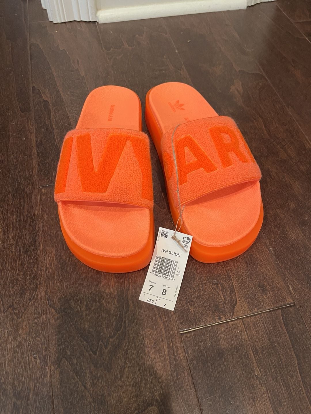 Adidas x Ivy Park IVP Slide Size 7 Men / 8 Women Orange Slides 4
