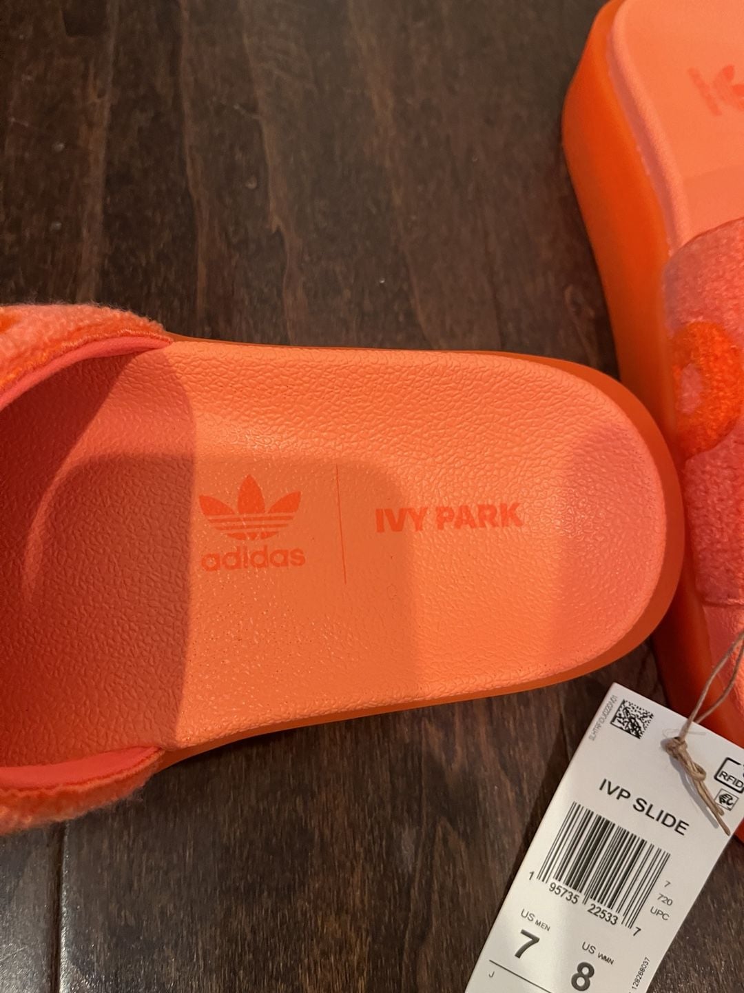 Adidas x Ivy Park IVP Slide Size 7 Men / 8 Women Orange Slides 5