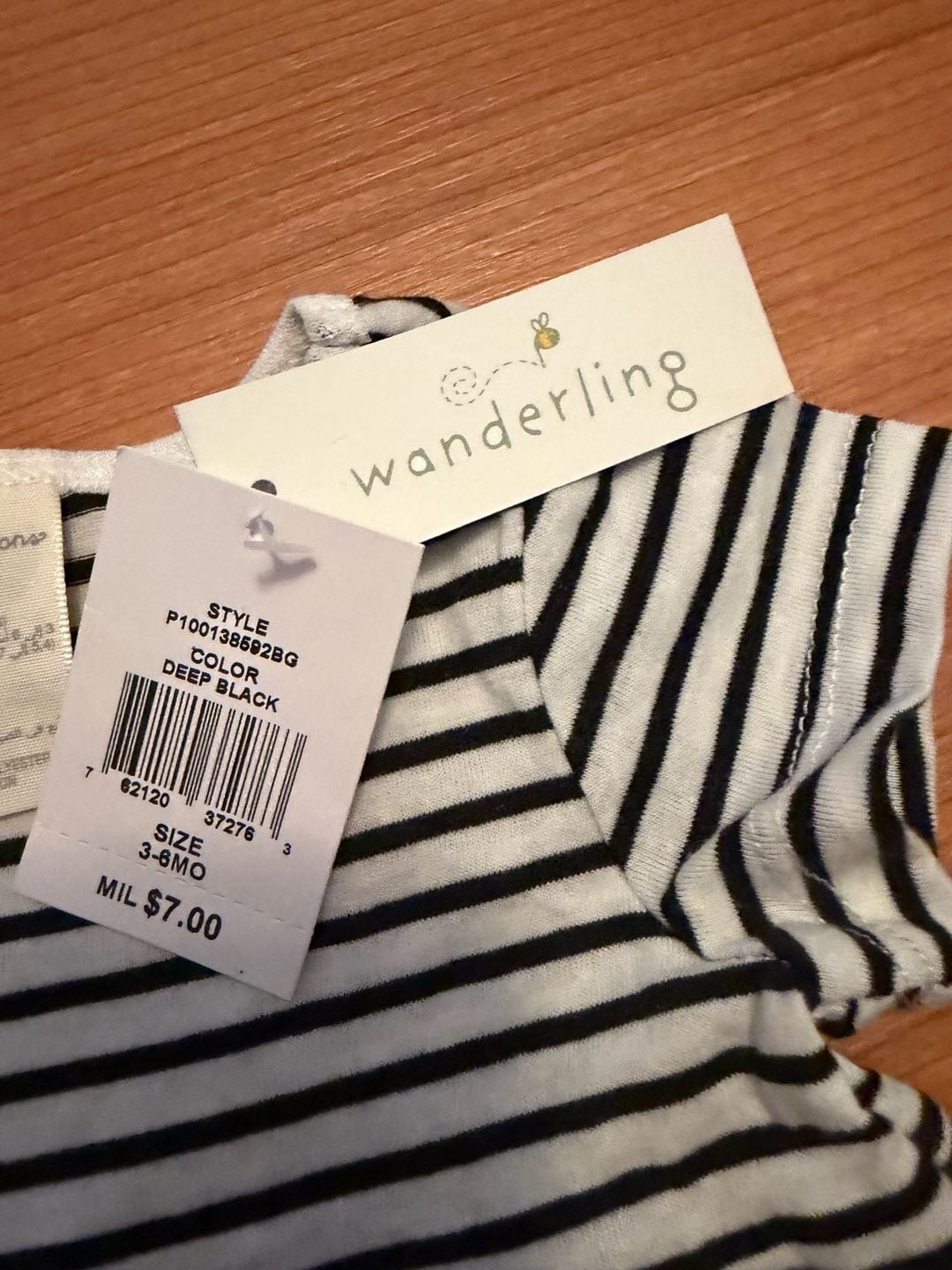First Impressions Dress Size 3-6MO Black White Striped Bow Dress 5