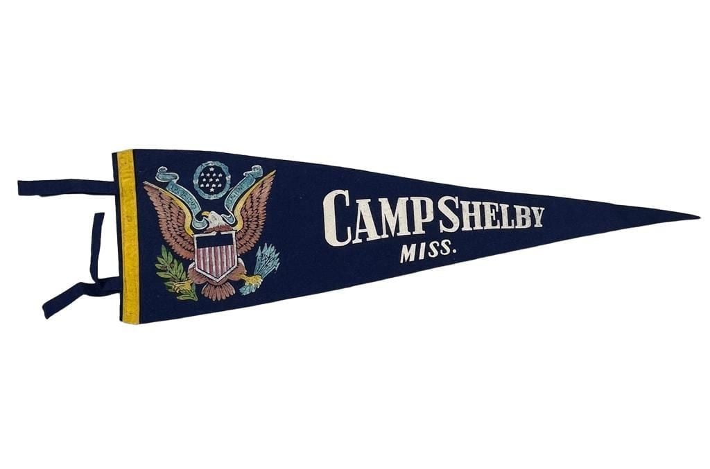VTG WW2 Camp Shelby Mississippi Army Felt Pennant 1