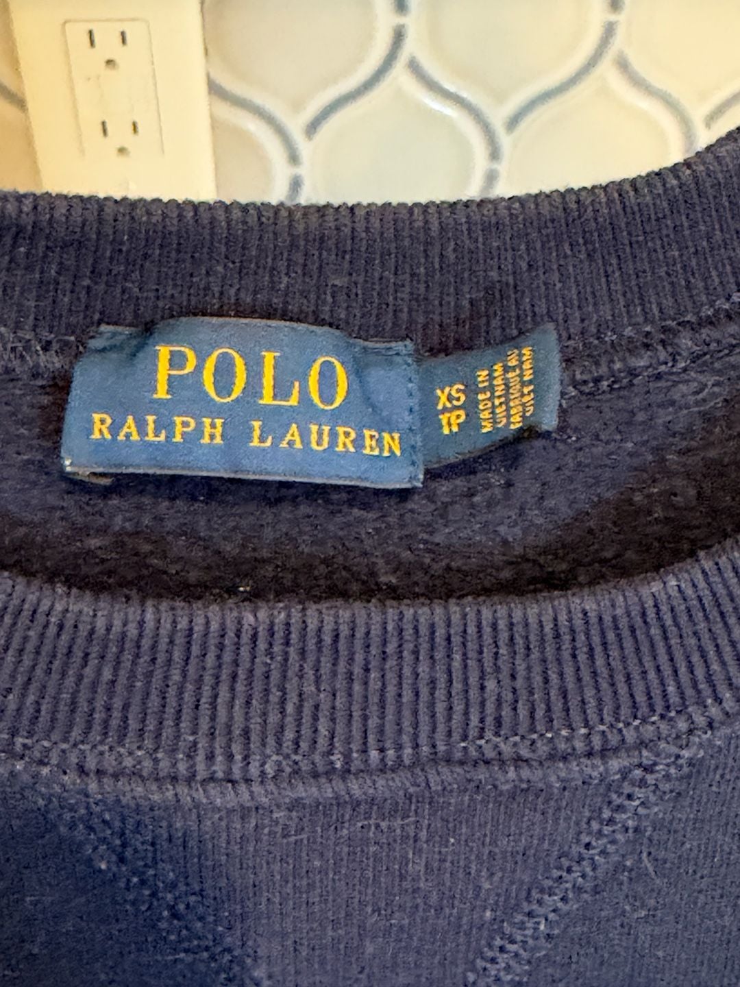 Polo Ralph Lauren Sweatshirt Size XS Tall Navy Blue R Patch 4