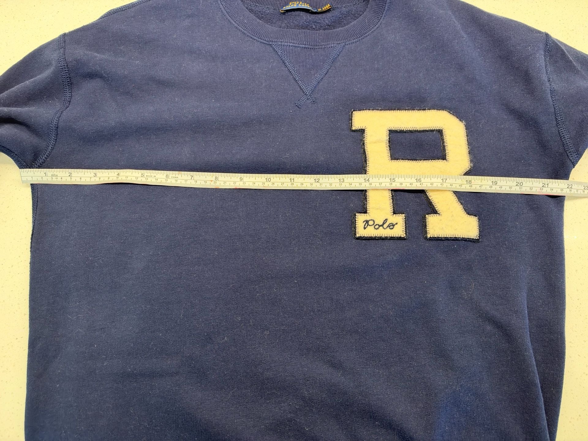 Polo Ralph Lauren Sweatshirt Size XS Tall Navy Blue R Patch 6