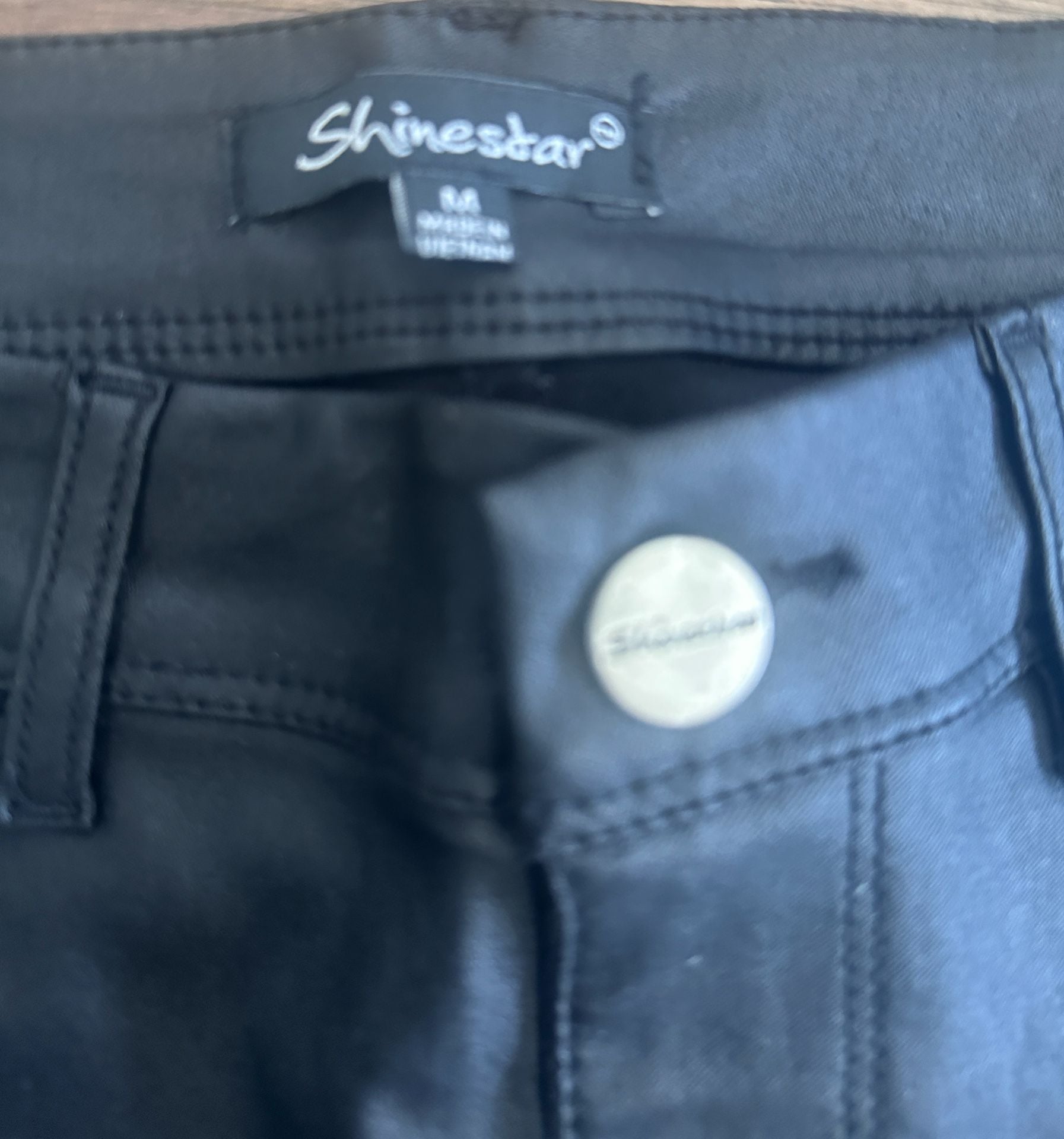 Shinestar Faux Leather Skinny Pants Size M Black Coated 5