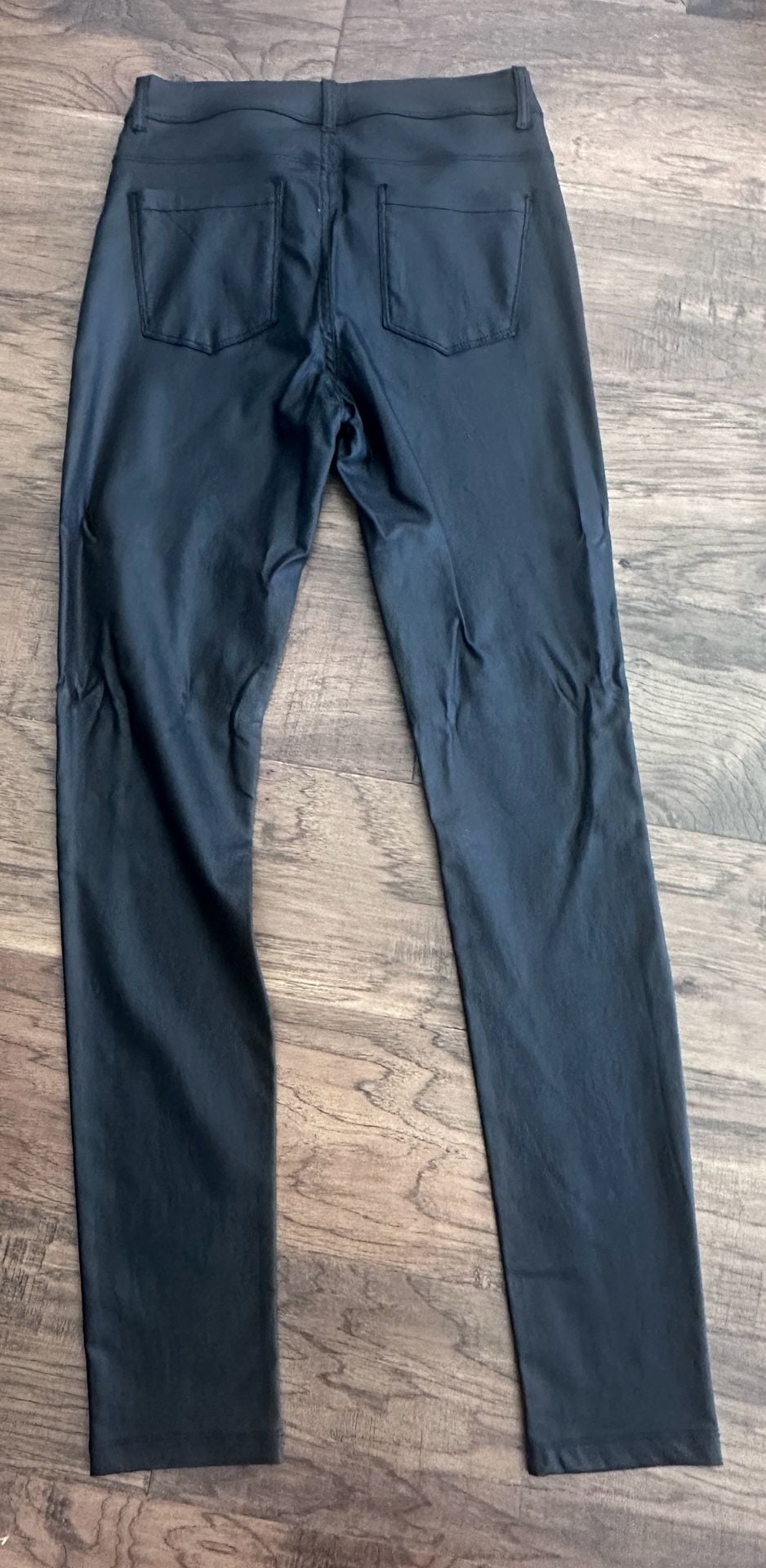 Shinestar Faux Leather Skinny Pants Size M Black Coated 7