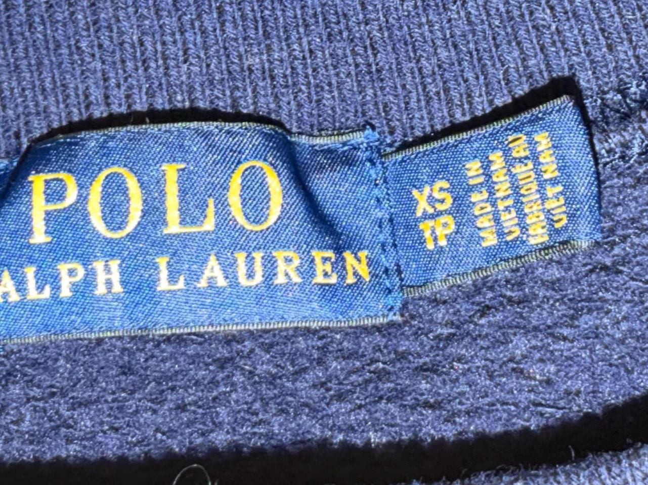 Polo Ralph Lauren Sweatshirt Size XS Tall Navy Blue R Patch 5