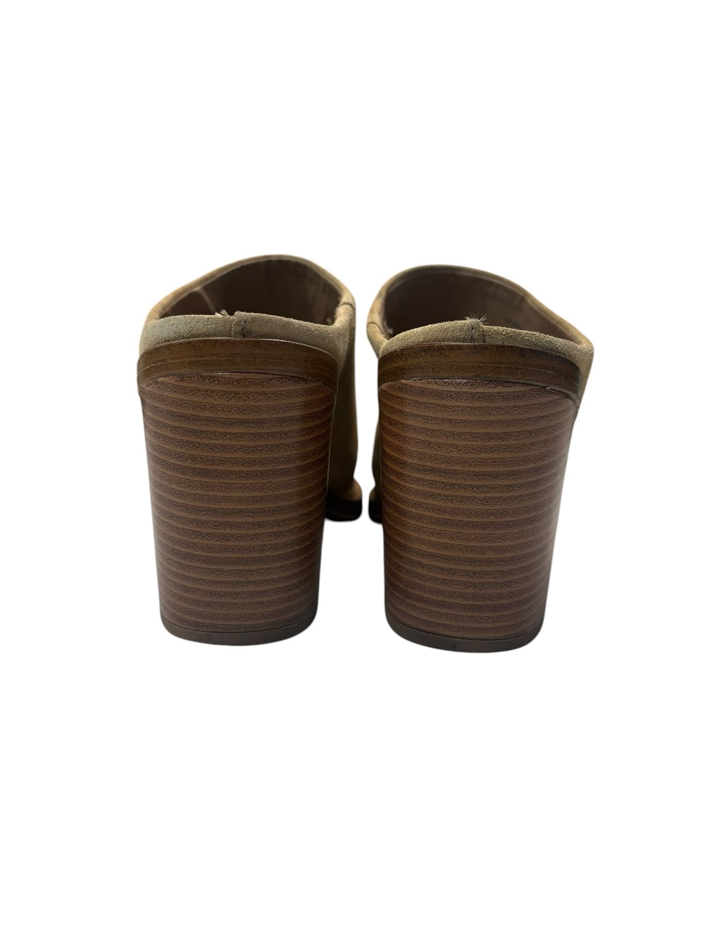 Vince Camuto Pointed Toe Mules Size 7M Tan Suede Block Heel Shoes 5