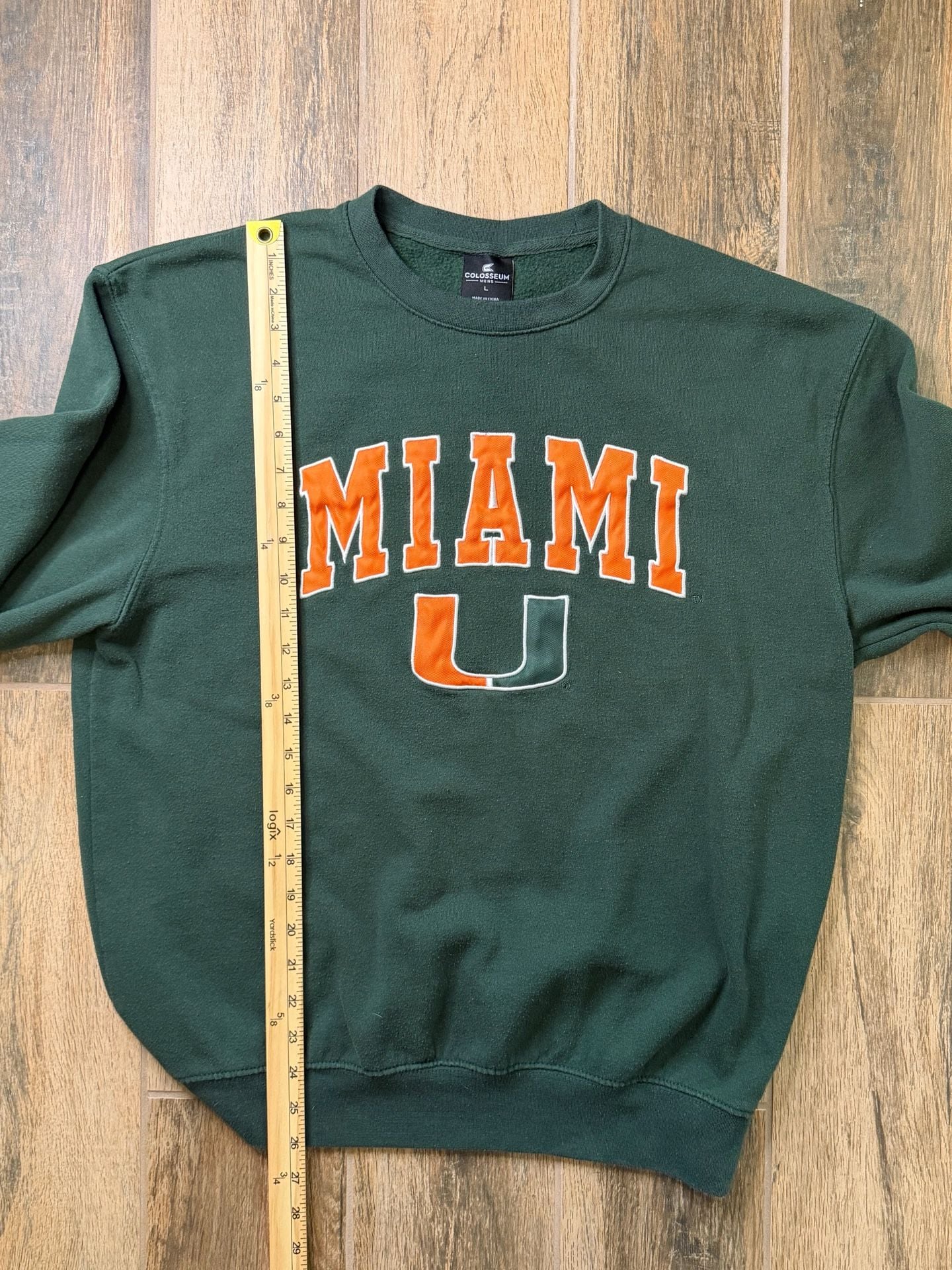 Miami Hurricanes Sweatshirt Size L Green Crewneck 6