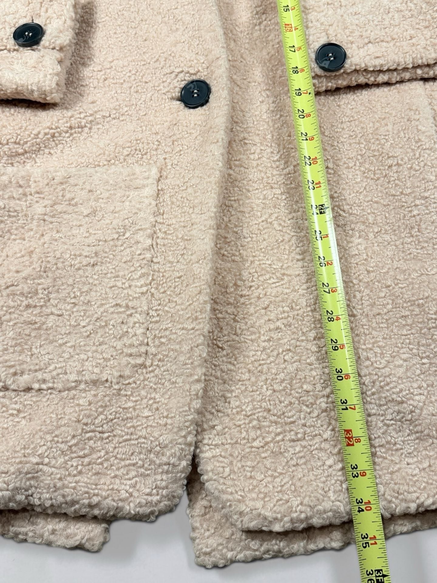 Line + Dot light pink Sherpa Fuzzy Teddy Coat Jacket Outerwear 7