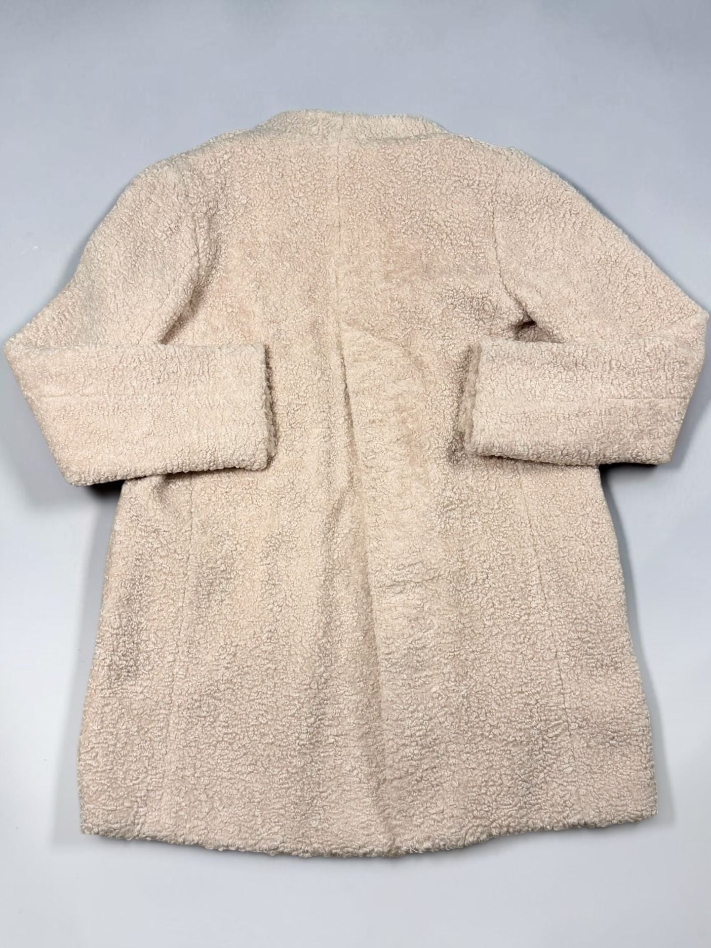 Line + Dot light pink Sherpa Fuzzy Teddy Coat Jacket Outerwear 8