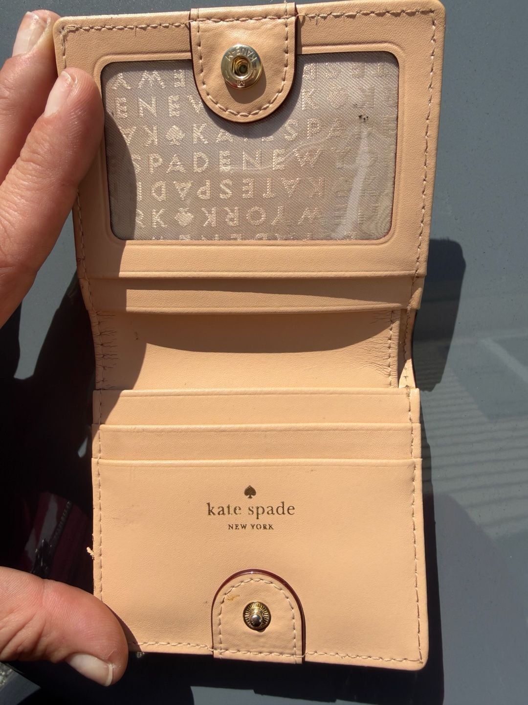 Kate Spade New York Ostrich Embossed Leather Wallet Cream 2