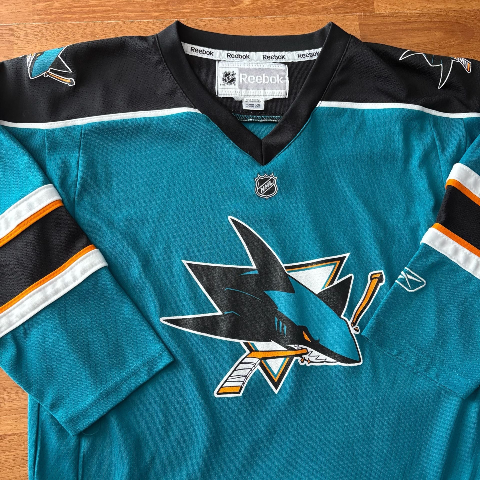 Reebok San Jose Sharks Hockey Jersey Youth L/XL 3